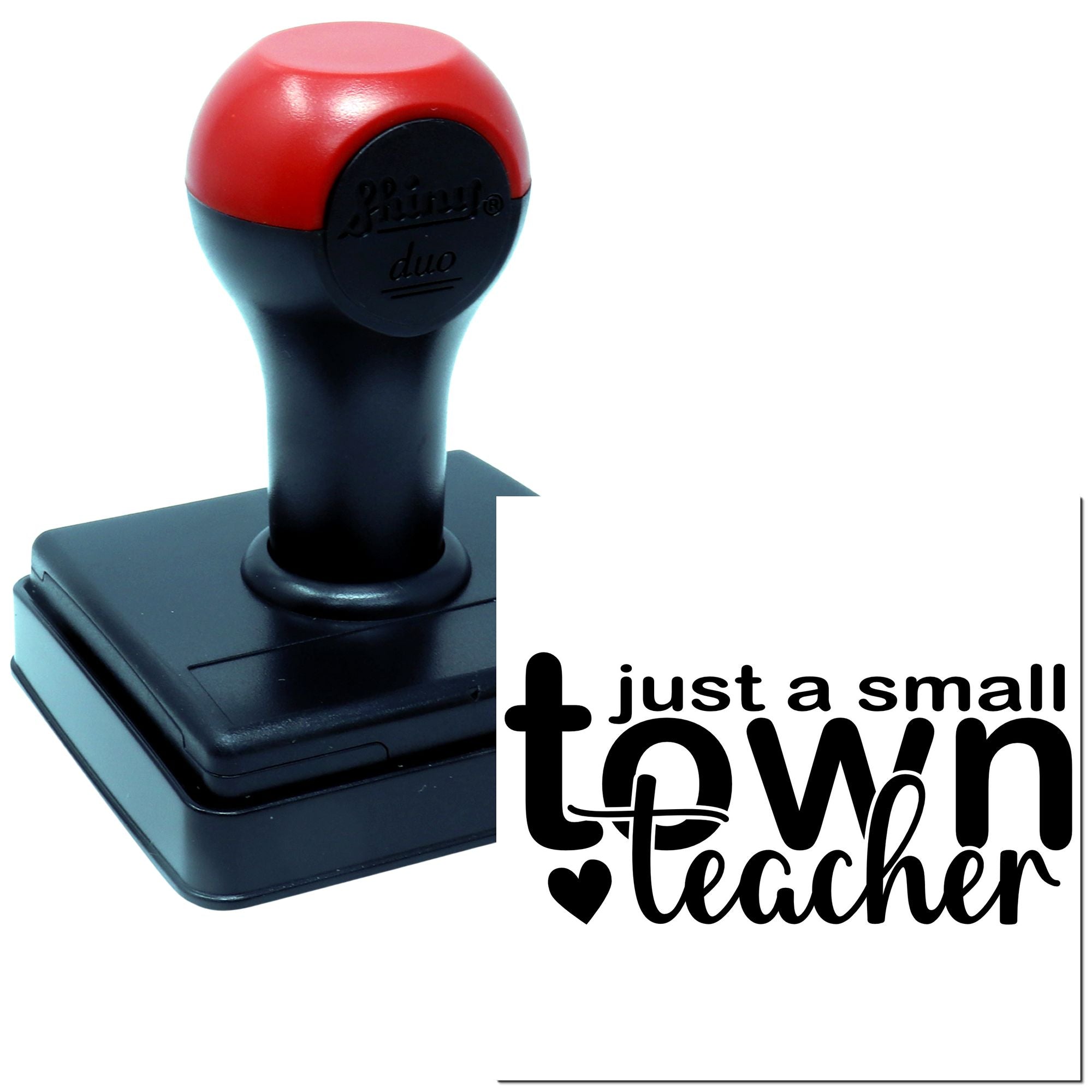 Duo Hometown Teacher Heartfelt Script Logo Hand Stamp