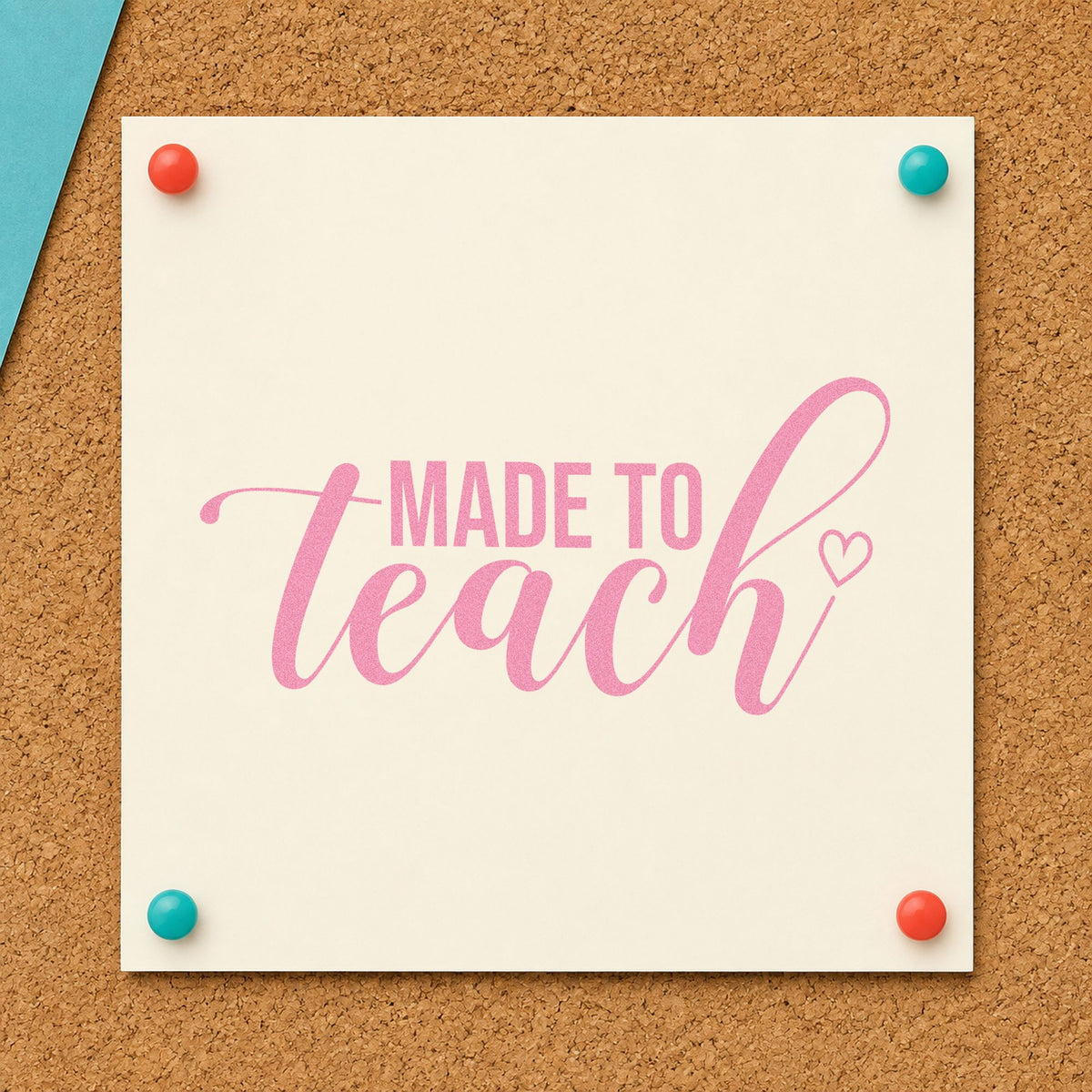 Made To Teach Outline Heart craft stamp in purple ink on cardstock, an easy option for coloring heart tags.