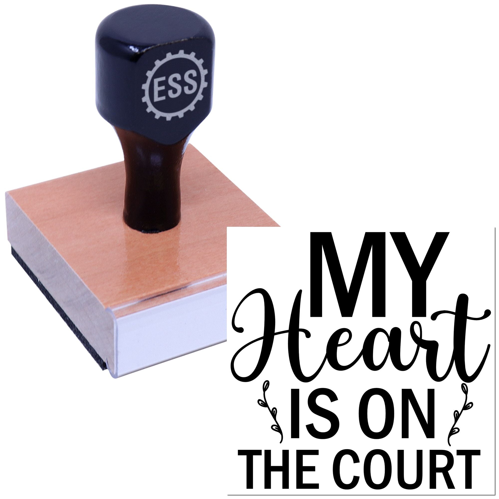 Courtside Heart Beat Tag Rubber Stamp