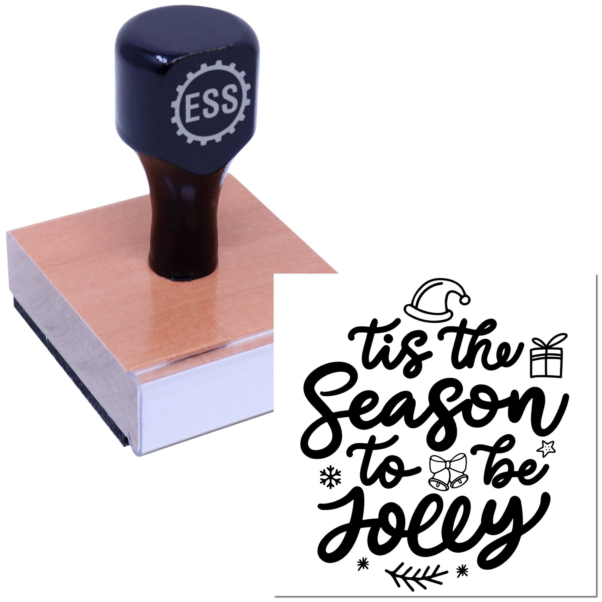 Holiday Cheer Design Party Favor Rubber Stamp