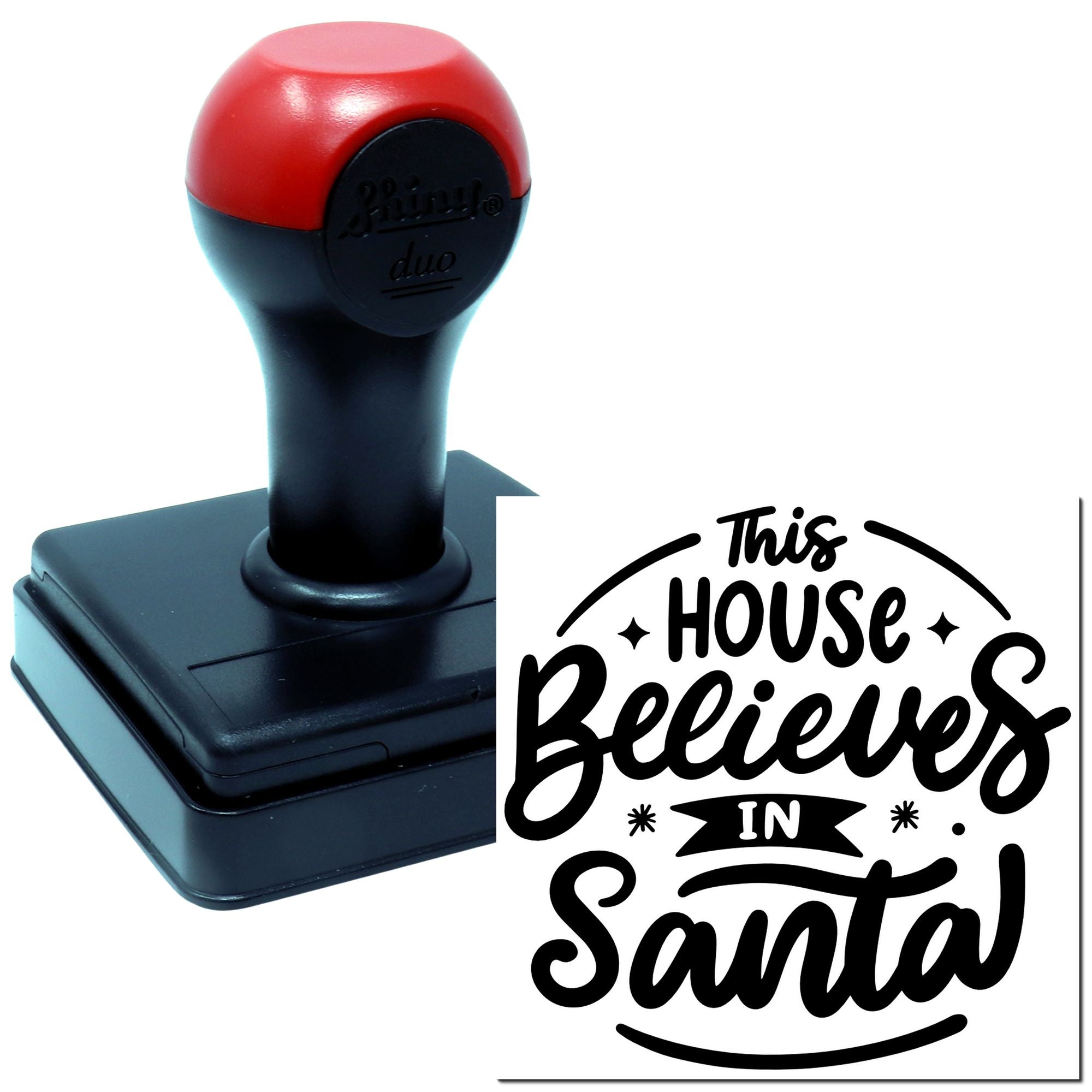 Duo Festive Home Believes In Santa Hand Stamp