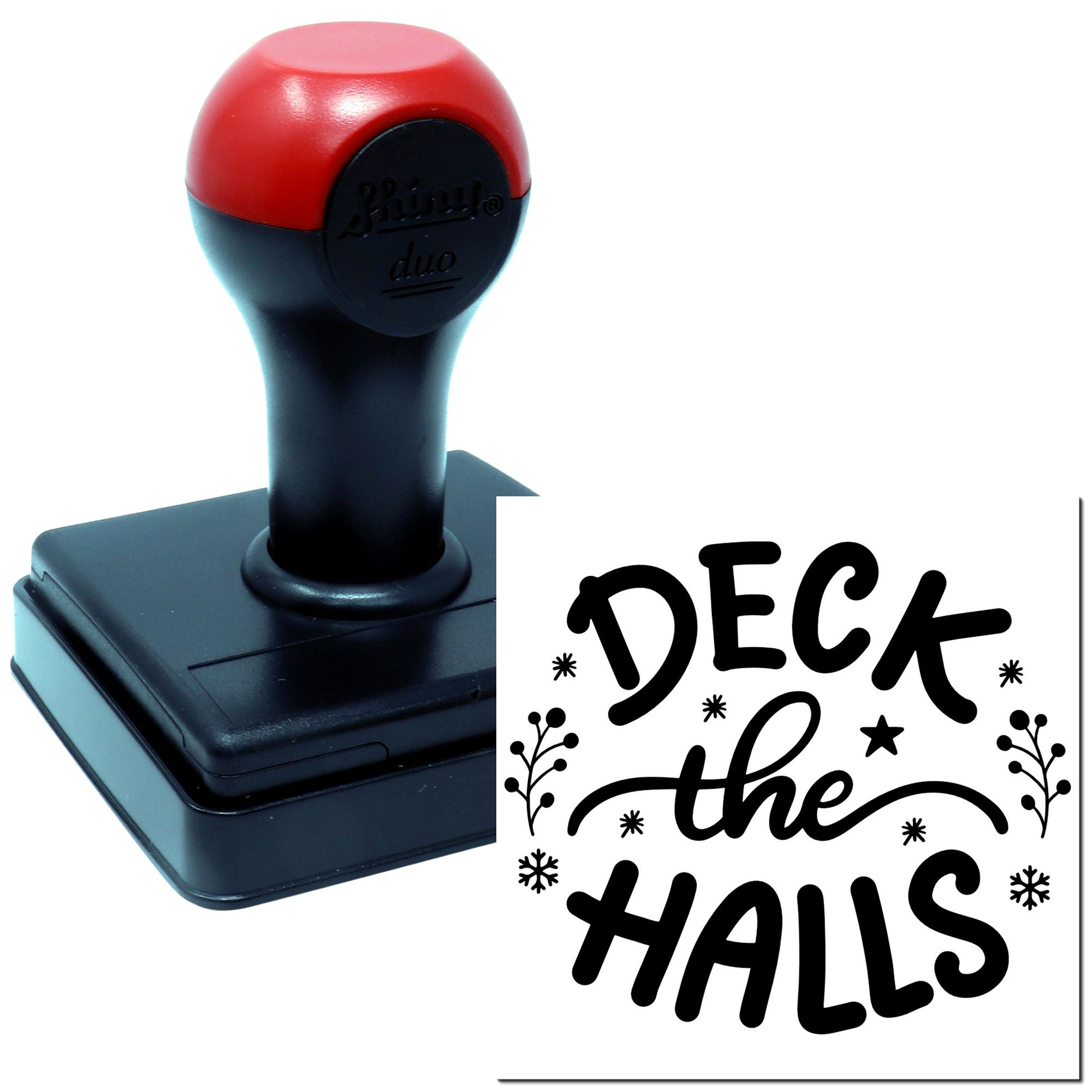 Duo Handlettered Deck The Halls Decor Hand Stamp