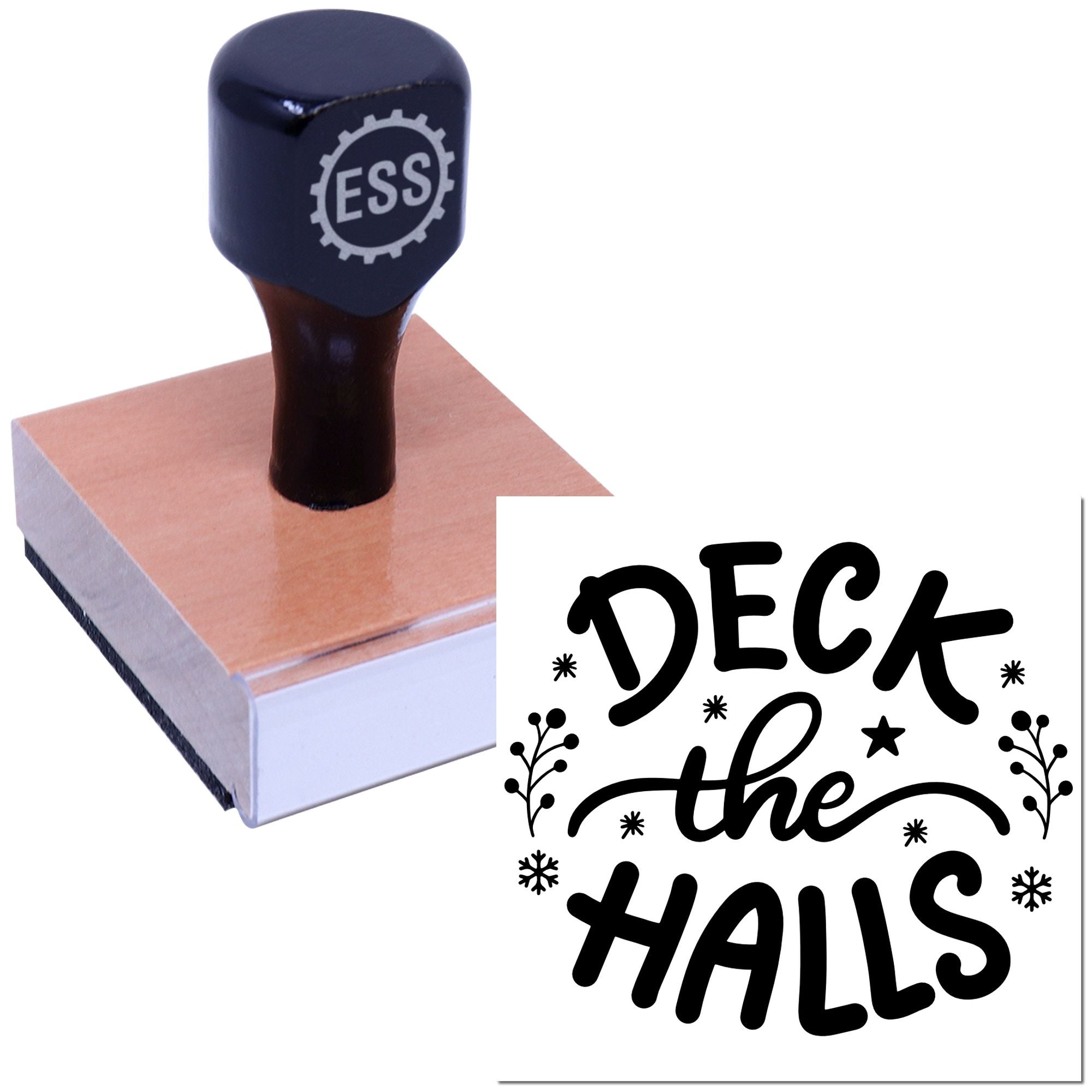 Festive Holiday Lettering Paper Craft Rubber Stamp