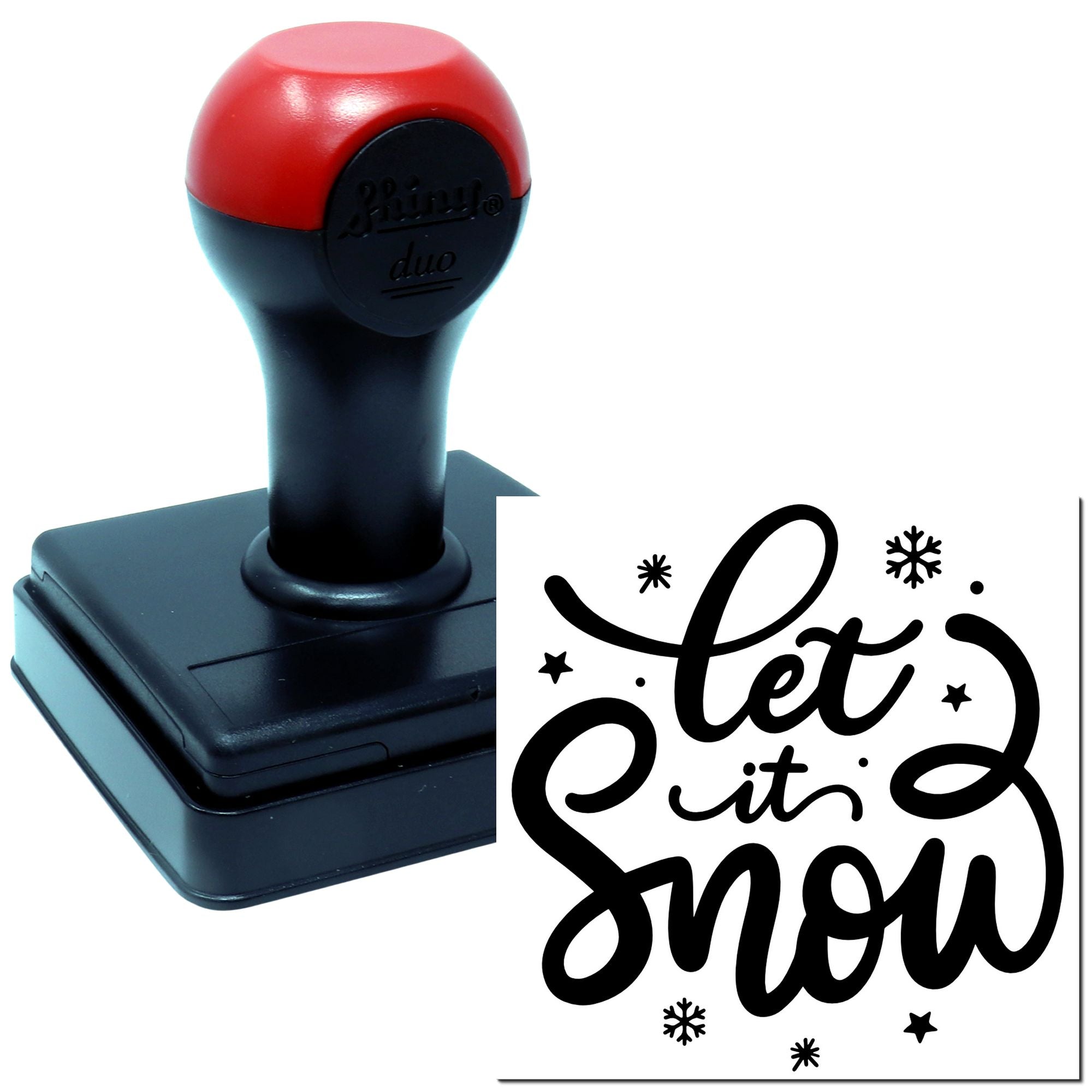 Duo Handlettered Let It Snow Design Hand Stamp