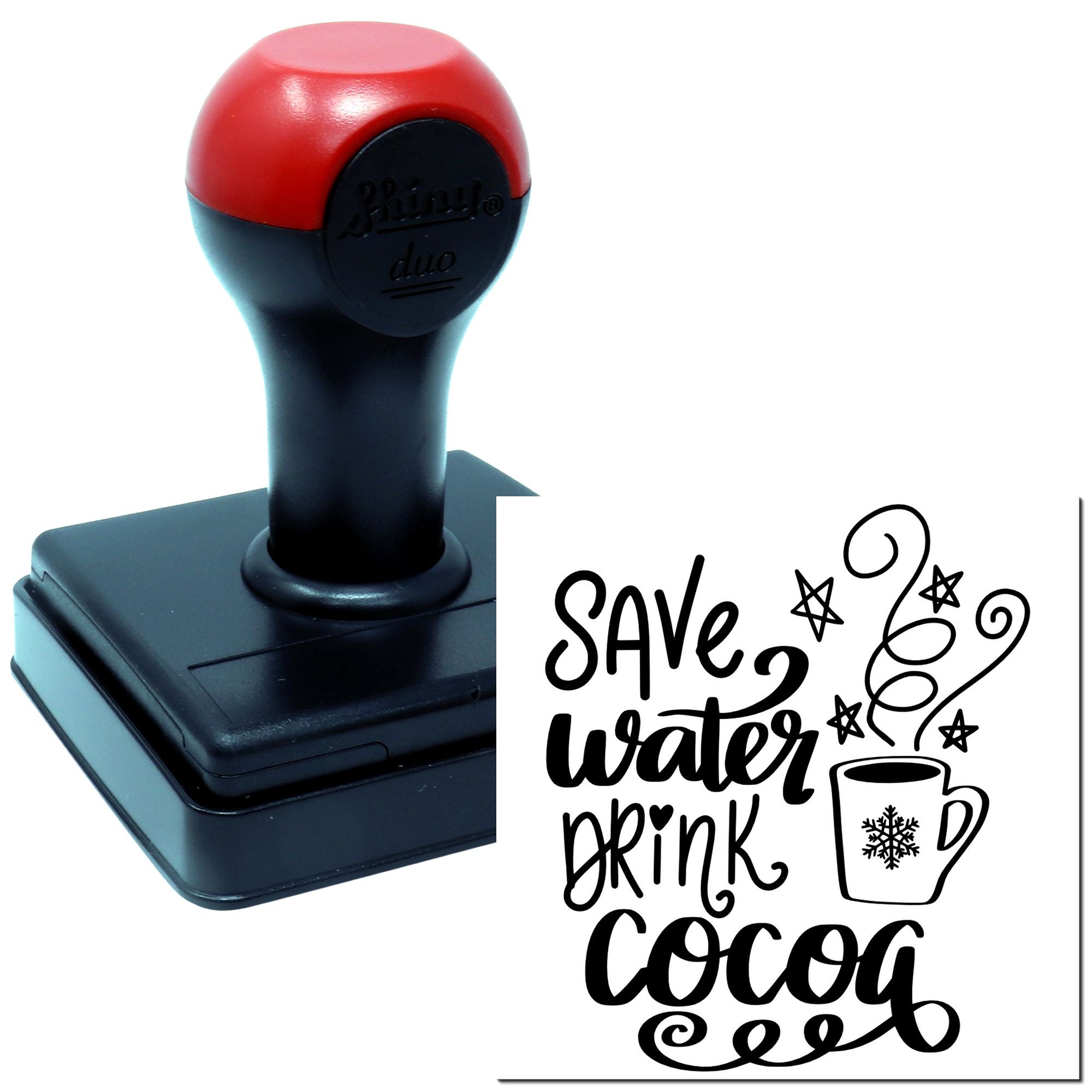 Duo Save Water Drink Hot Cocoa Hand Stamp