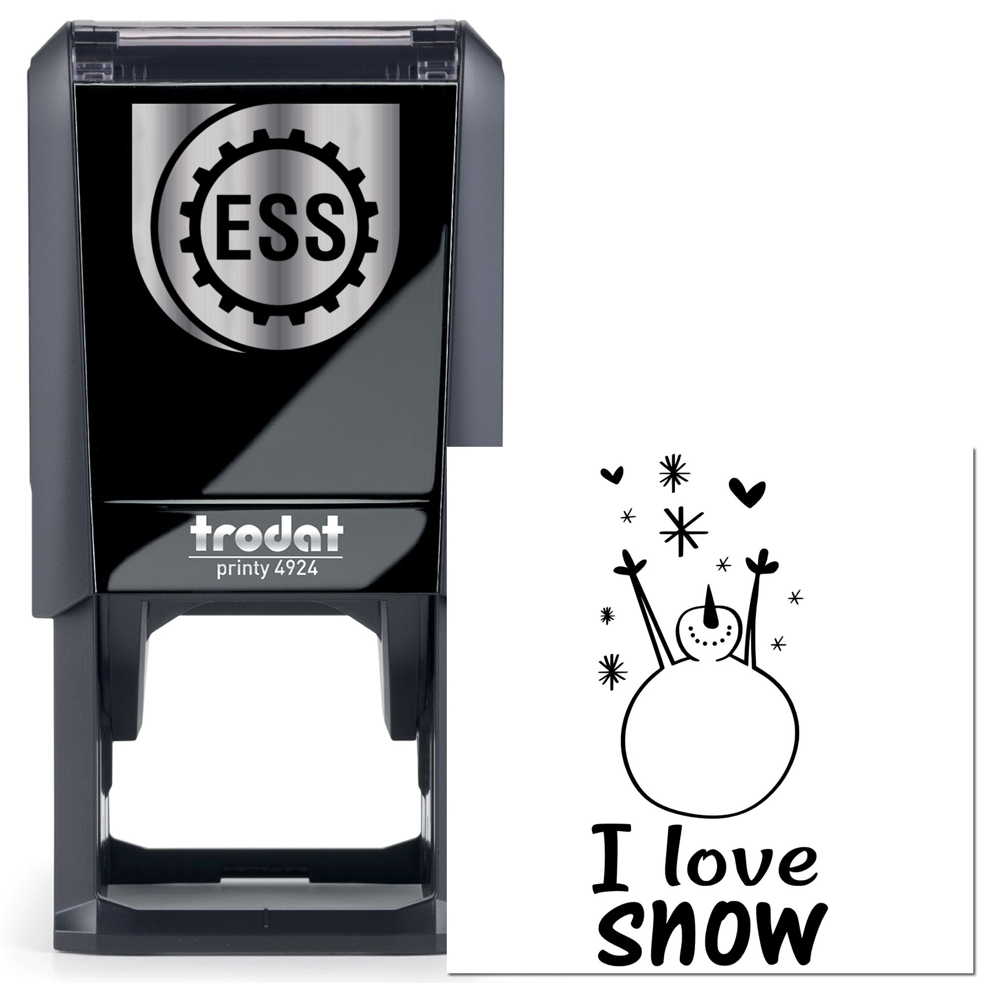 Self-Inking Snow Love Note Card Stamp