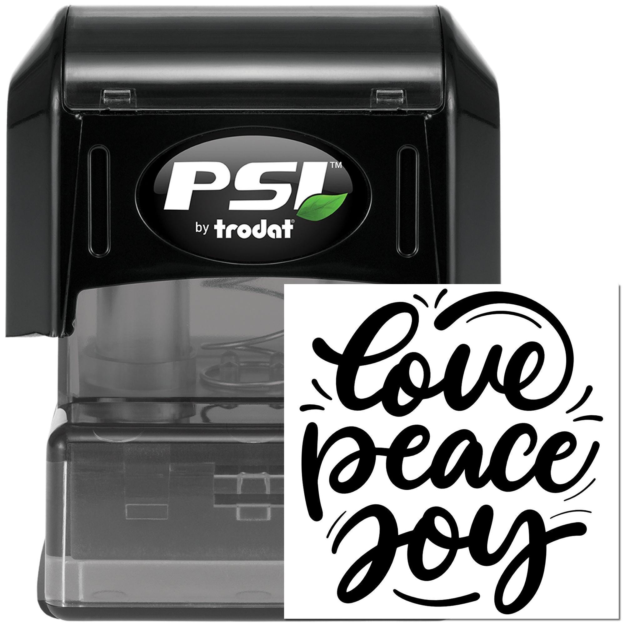 Pre-Inked Love Peace Joy Postcard Stamp