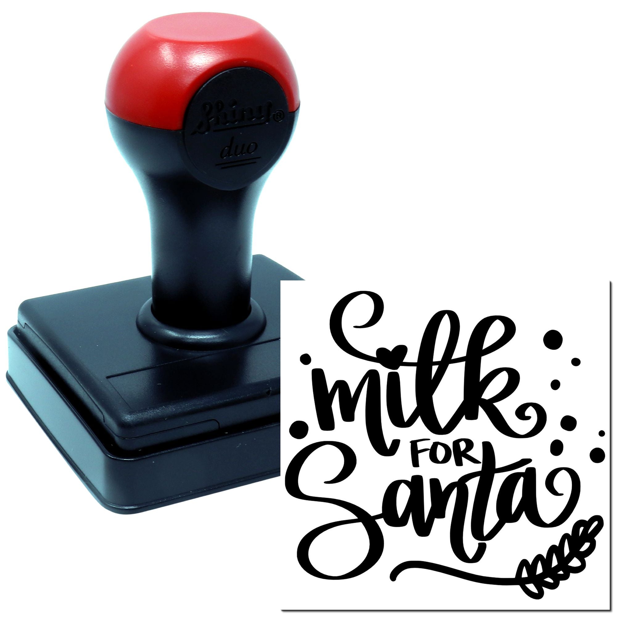 Duo Whimsical Milk For Santa Sign Hand Stamp