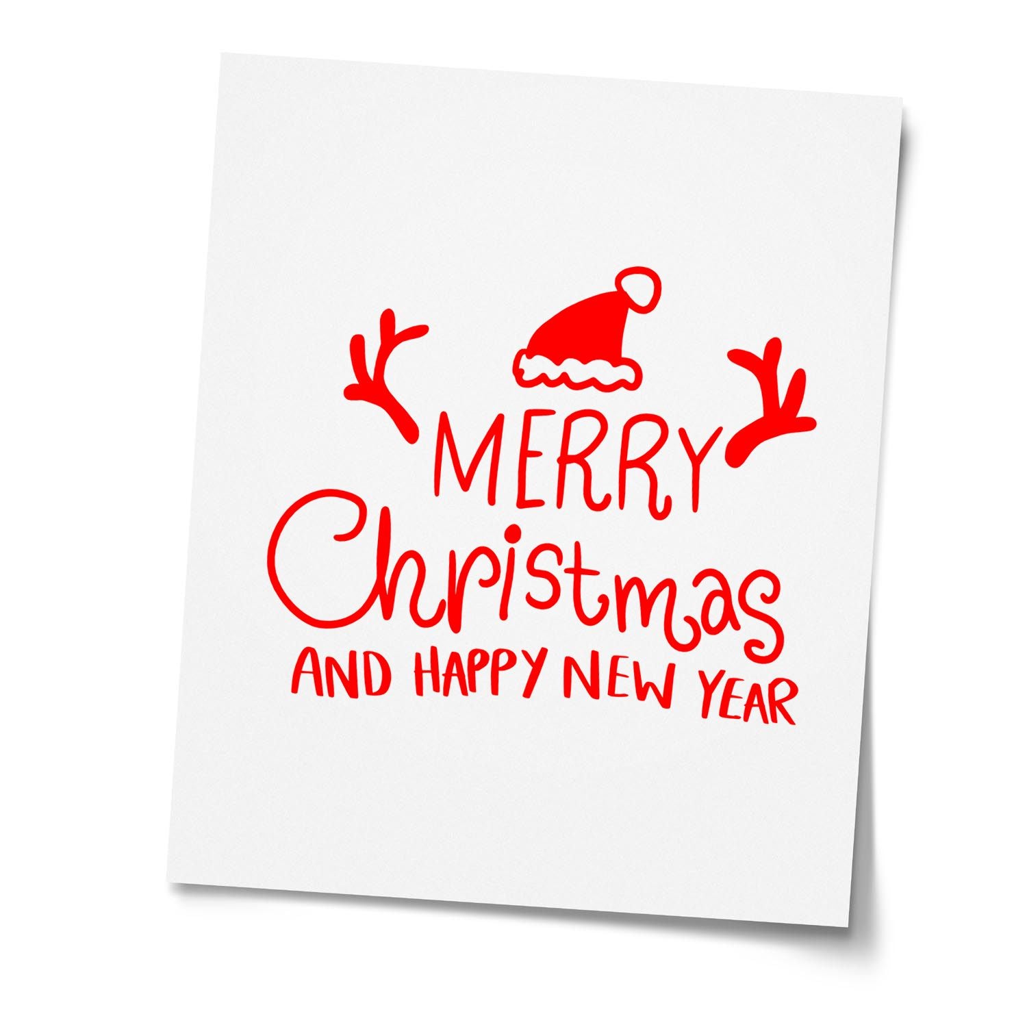 Pre-Inked Merry Christmas Card Party Favor Stamp