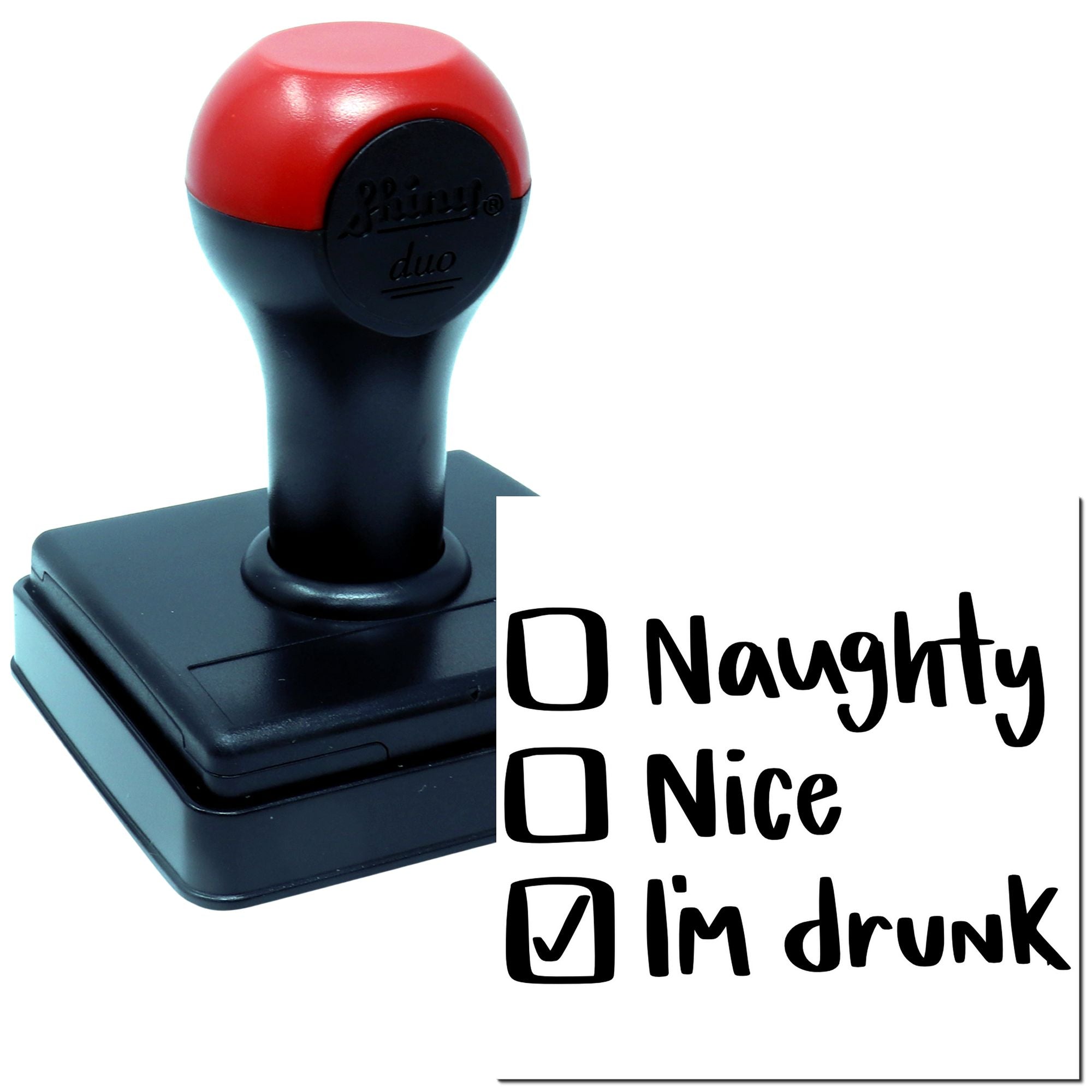 Duo Holiday Checklist Naughty Nice Drunk Hand Stamp