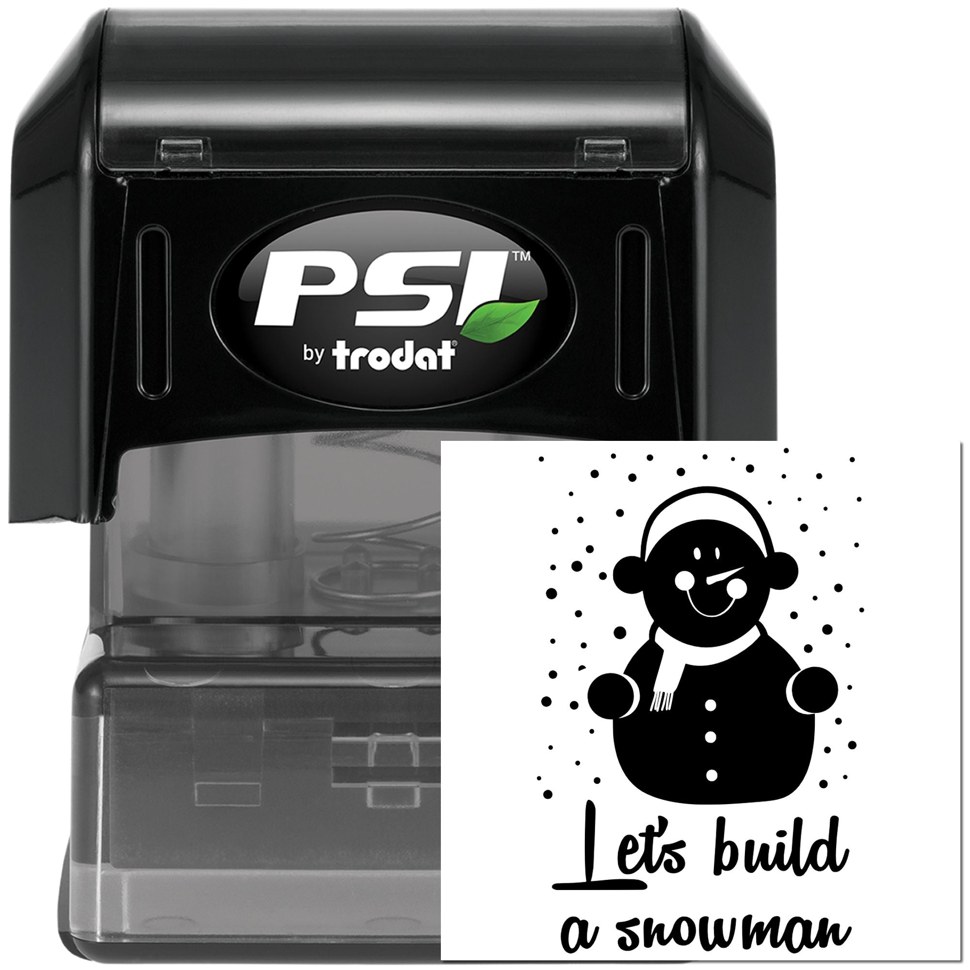 Pre-Inked Happy Snowman Illustration Card Stamp