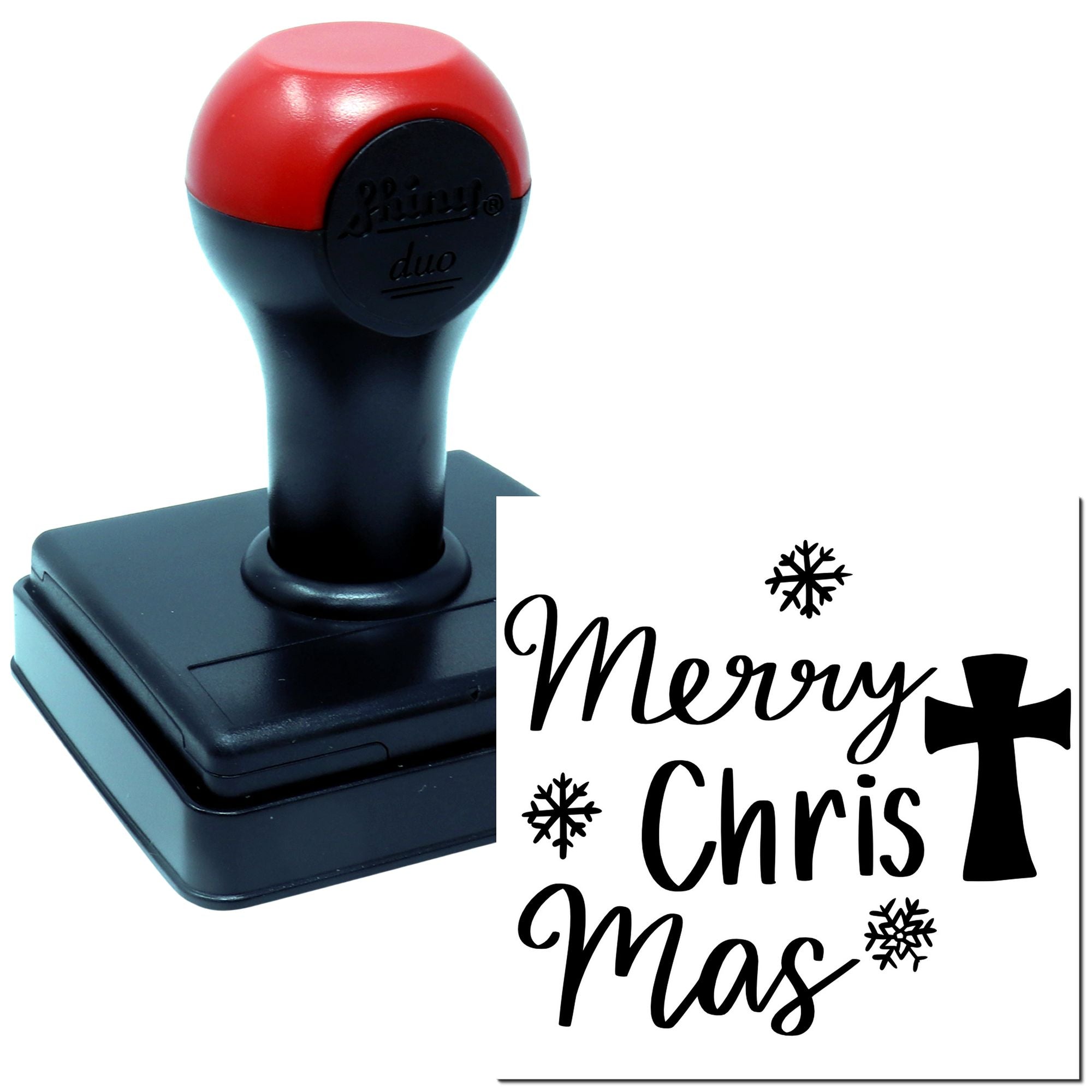 Duo Faithful Christmas Blessings With Snowflakes Hand Stamp