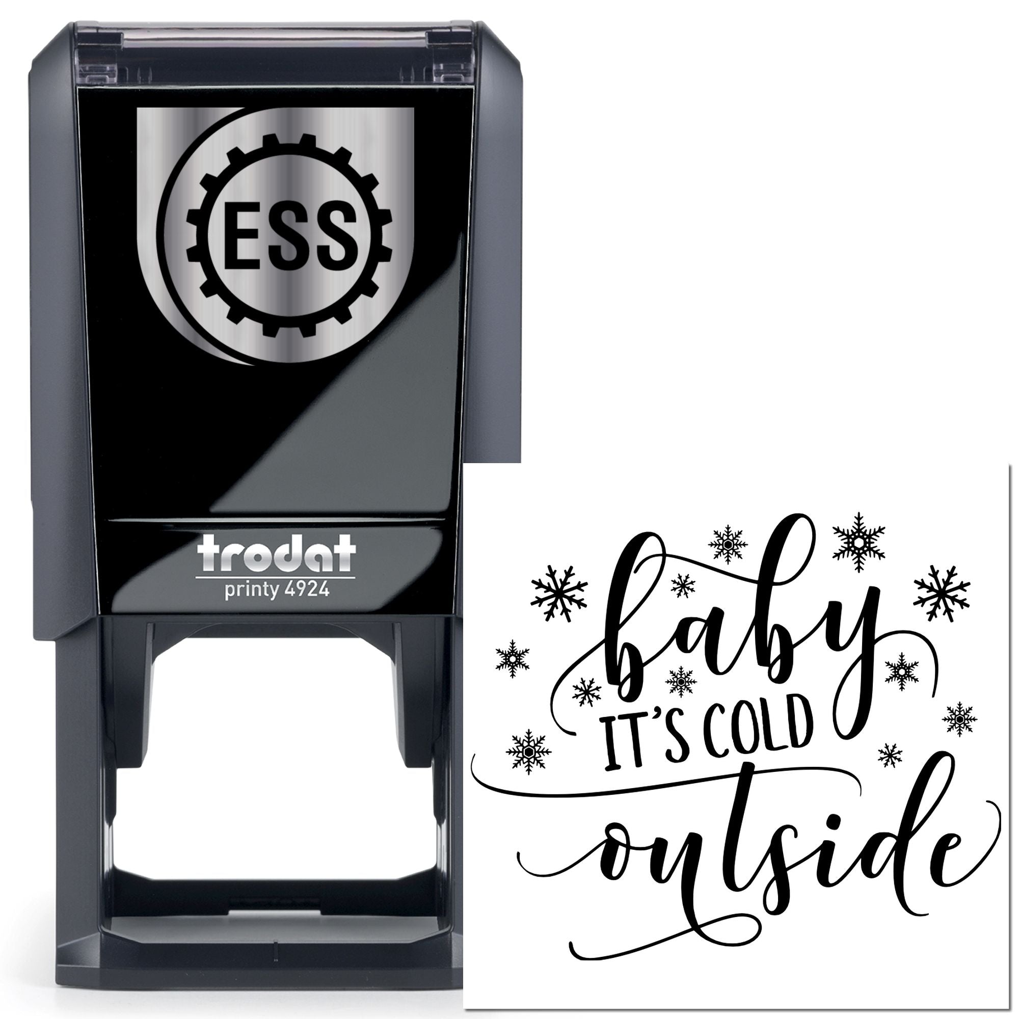Self-Inking Winter Phrase Paper Goods Stamp