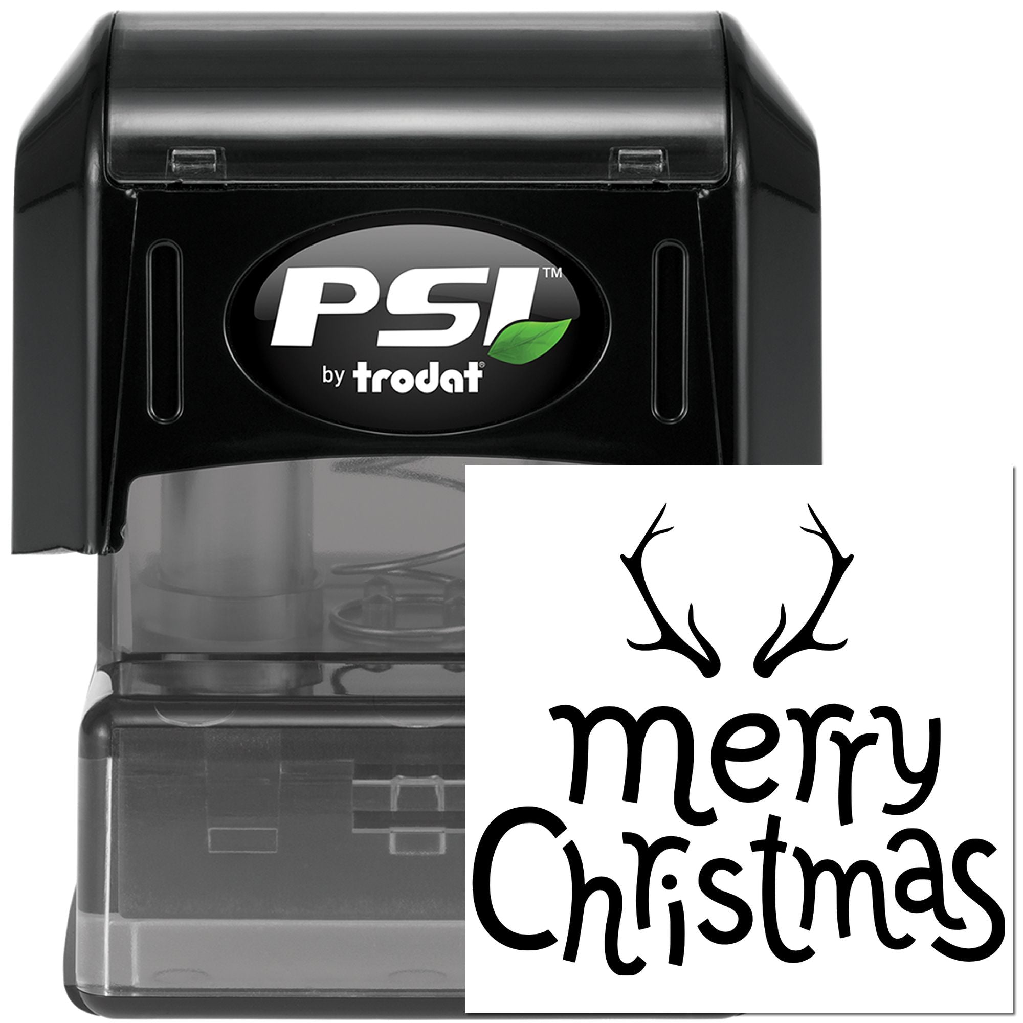 Pre-Inked Antlered Christmas Greeting Greeting Card Stamp