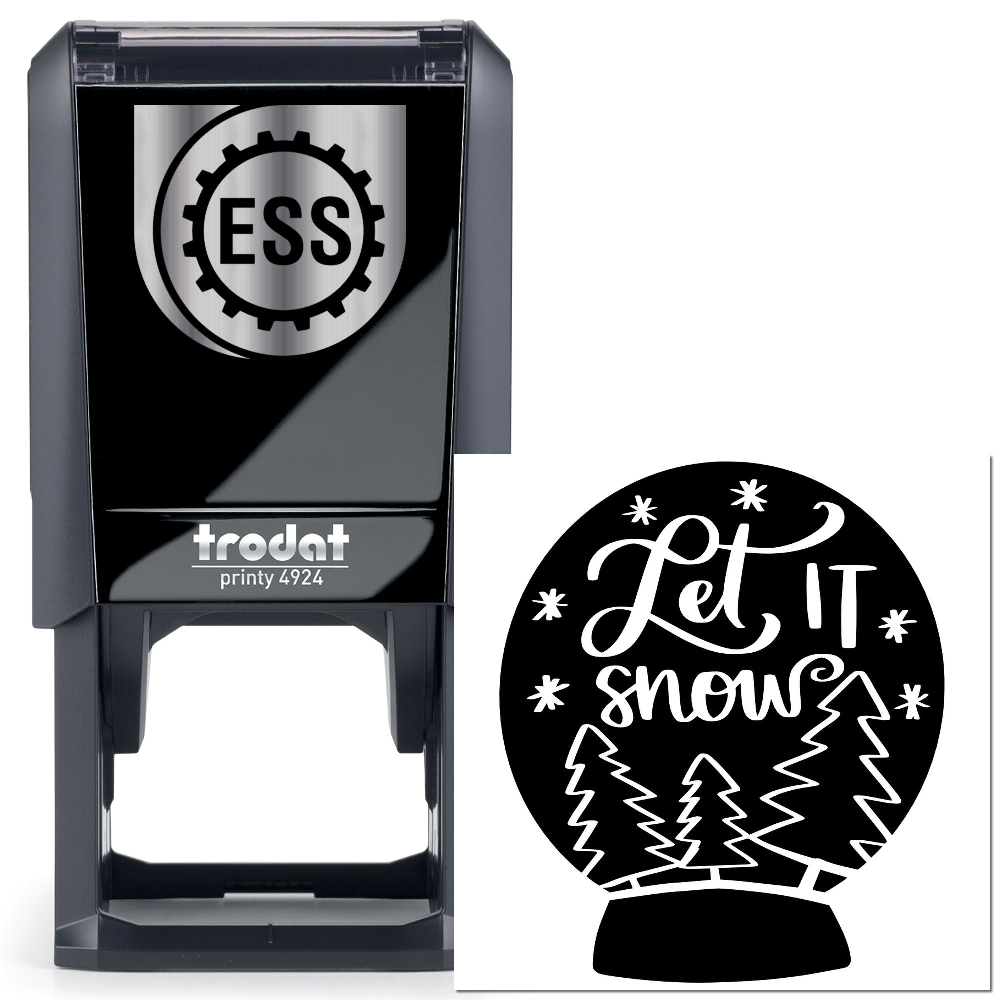Self-Inking Snow Globe Postcard Stamp for DIY Holiday Postcards and ...