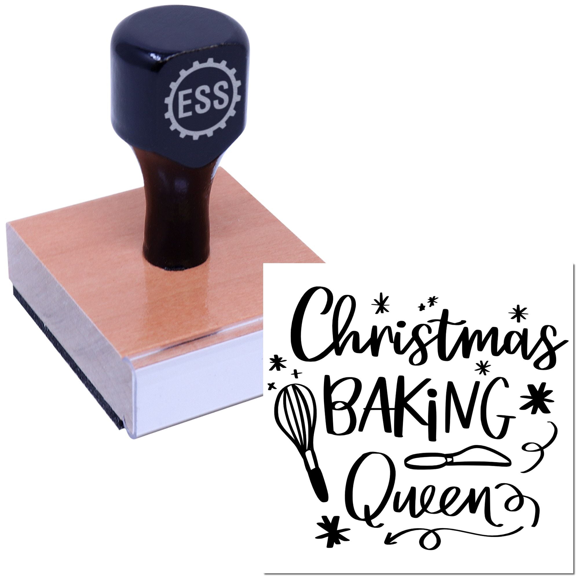 Yuletide Whisk Empress Favor Tag Rubber Stamp