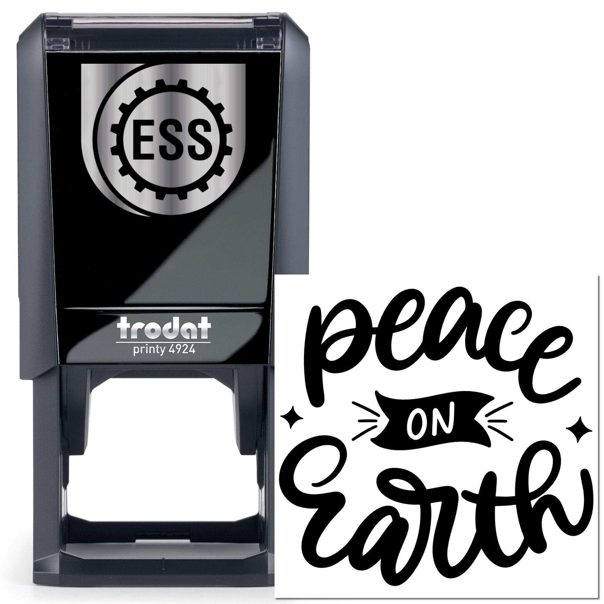 Self-Inking Peaceful Earth Favor Tag Stamp