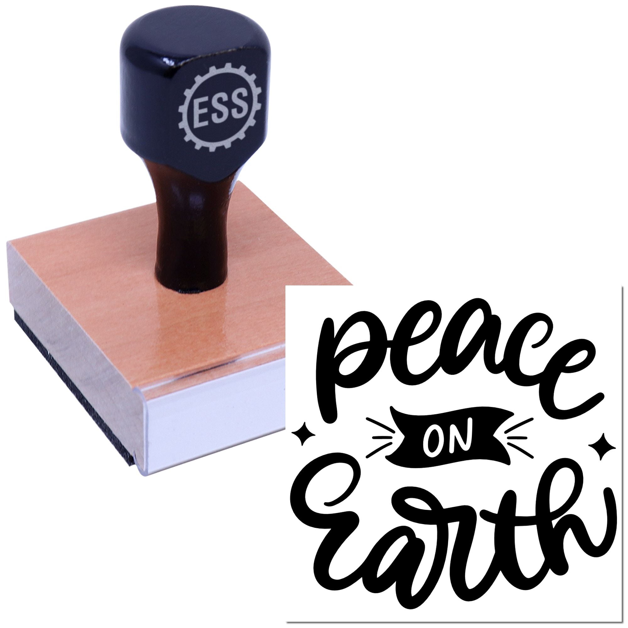 Peace On Earth Place Card Rubber Stamp