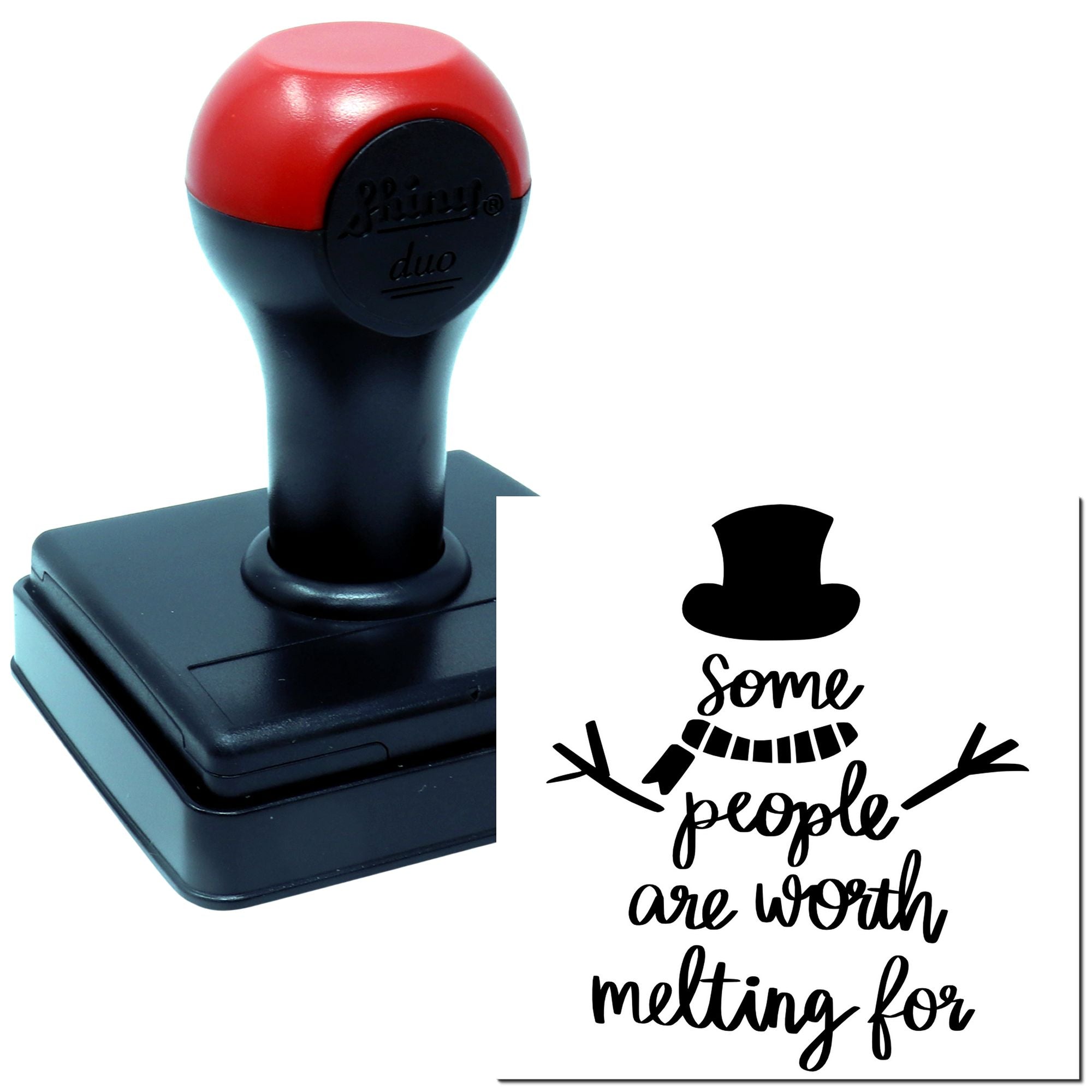 Duo Snowman Quote Worth Melting For Hand Stamp