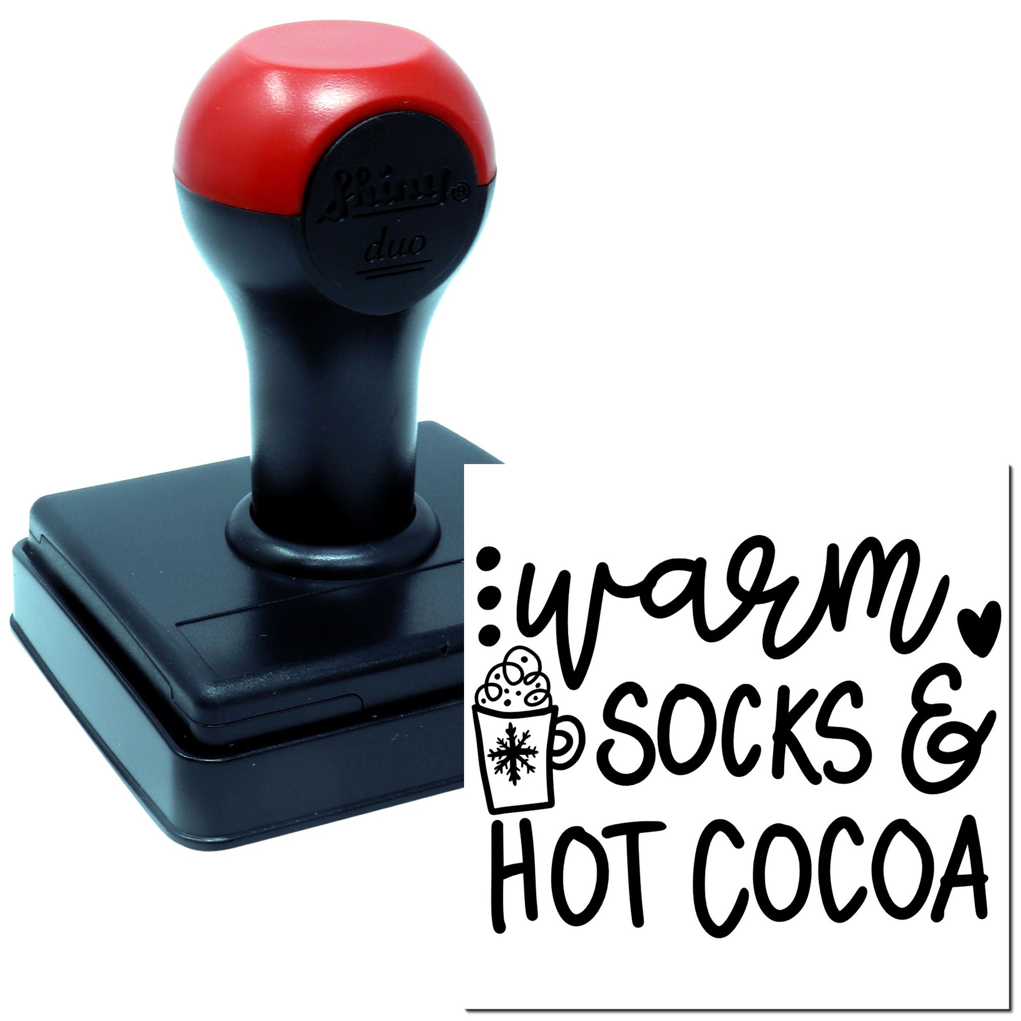 Duo Cozy Socks, Warm Cocoa Night Hand Stamp