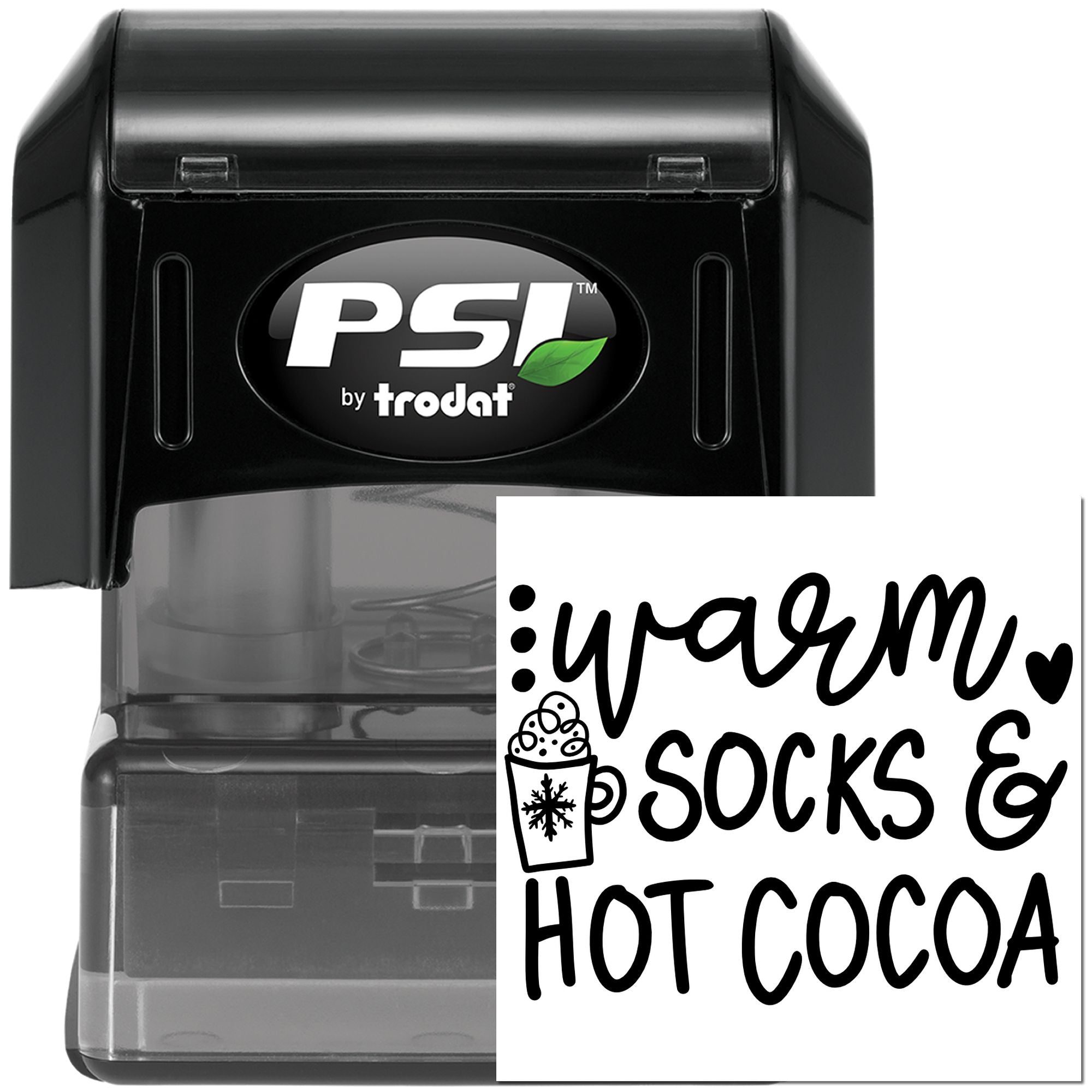 Pre-Inked Cozy Socks Cocoa Favor Tag Stamp