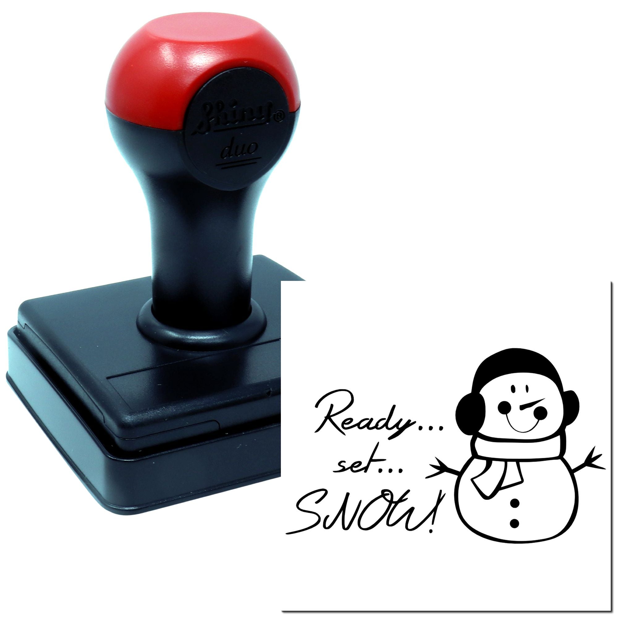 Duo Ready Set Snow Winking Snowman Hand Stamp