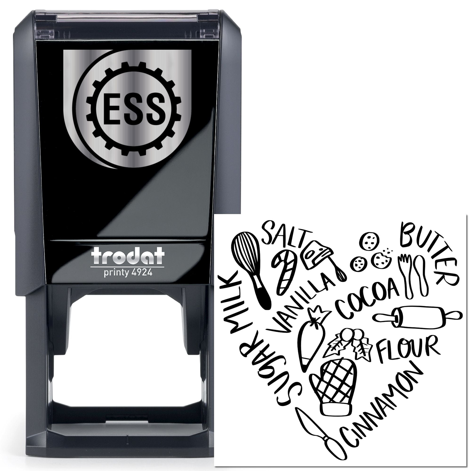 Self-Inking Baking Ingredients Paper Craft Stamp