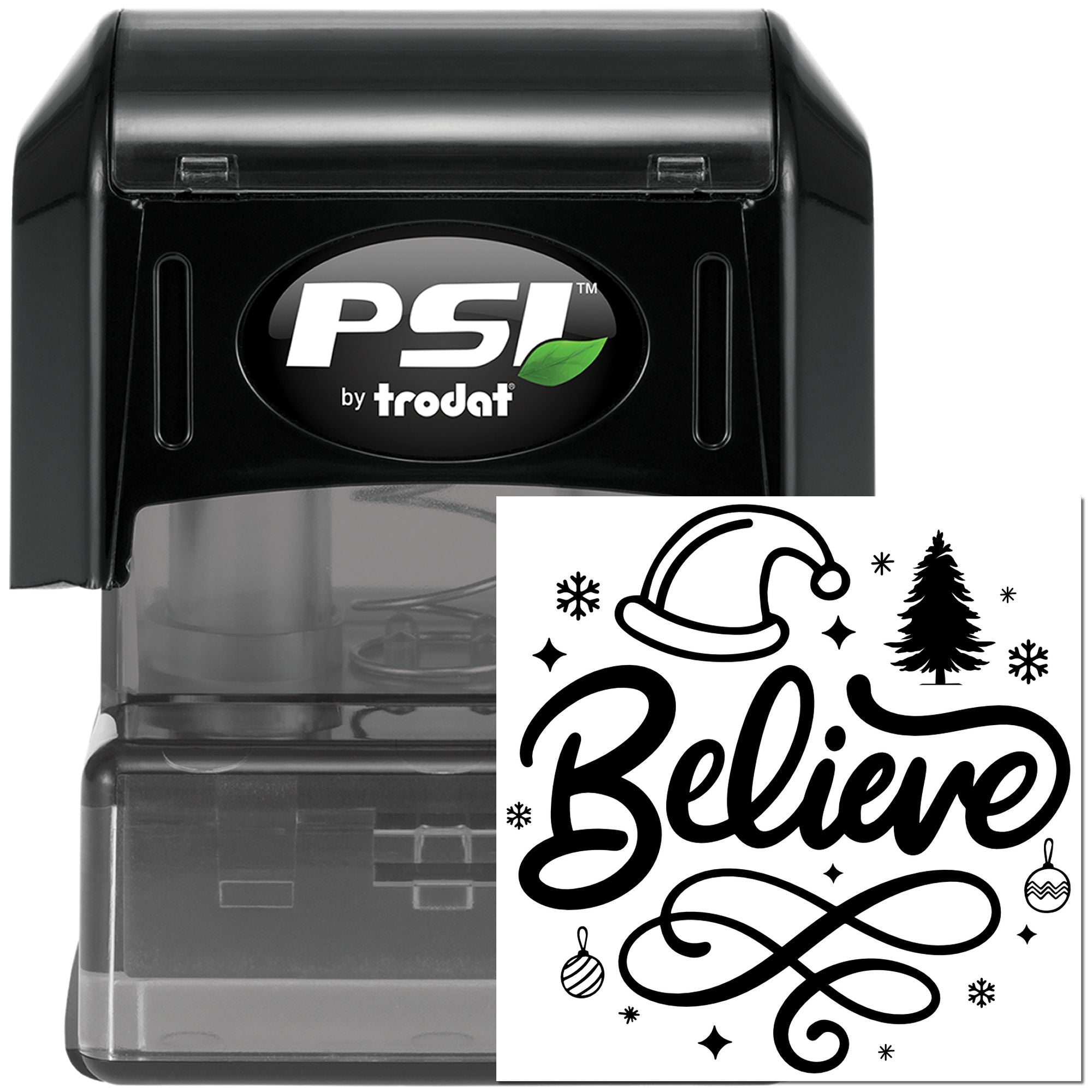 Pre-Inked Believe Christmas Spirit Paper Craft Stamp