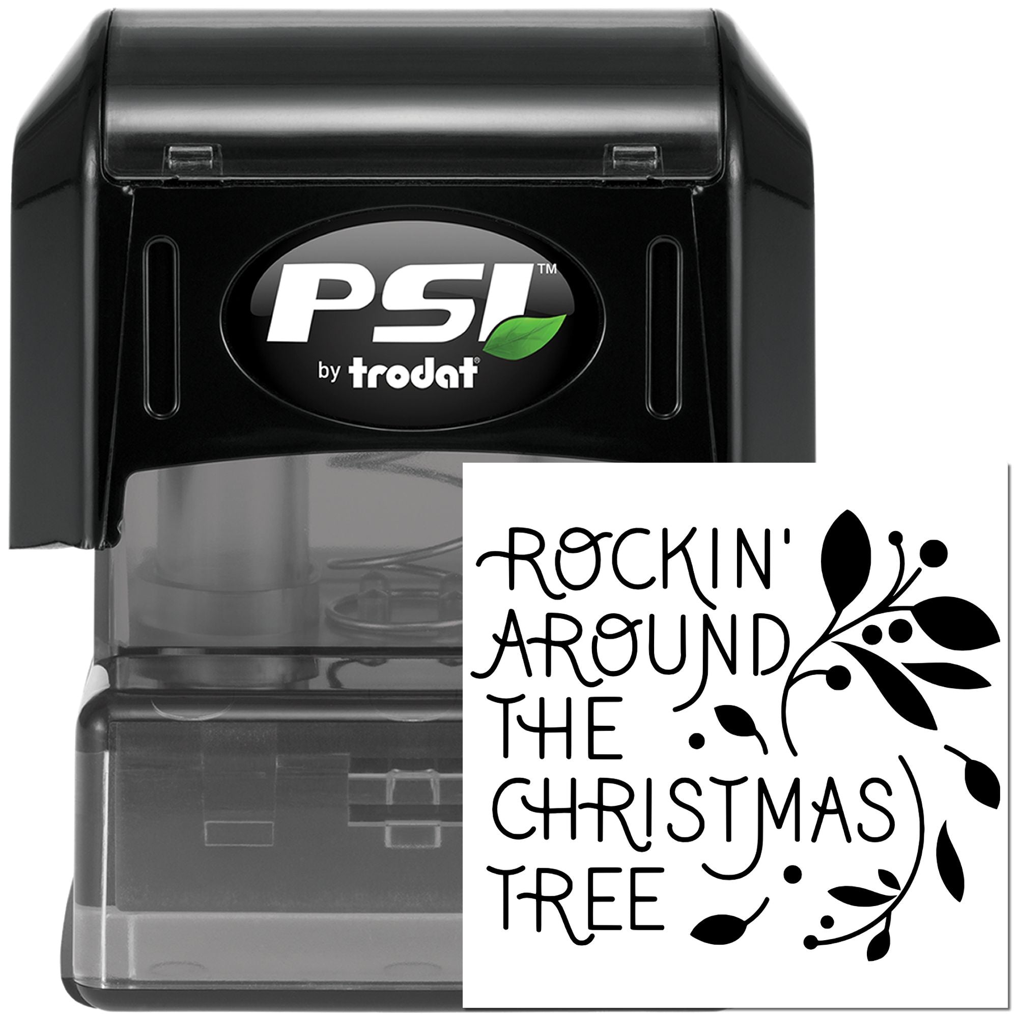 Pre-Inked Rockin Around Tree Handcraft Stamp