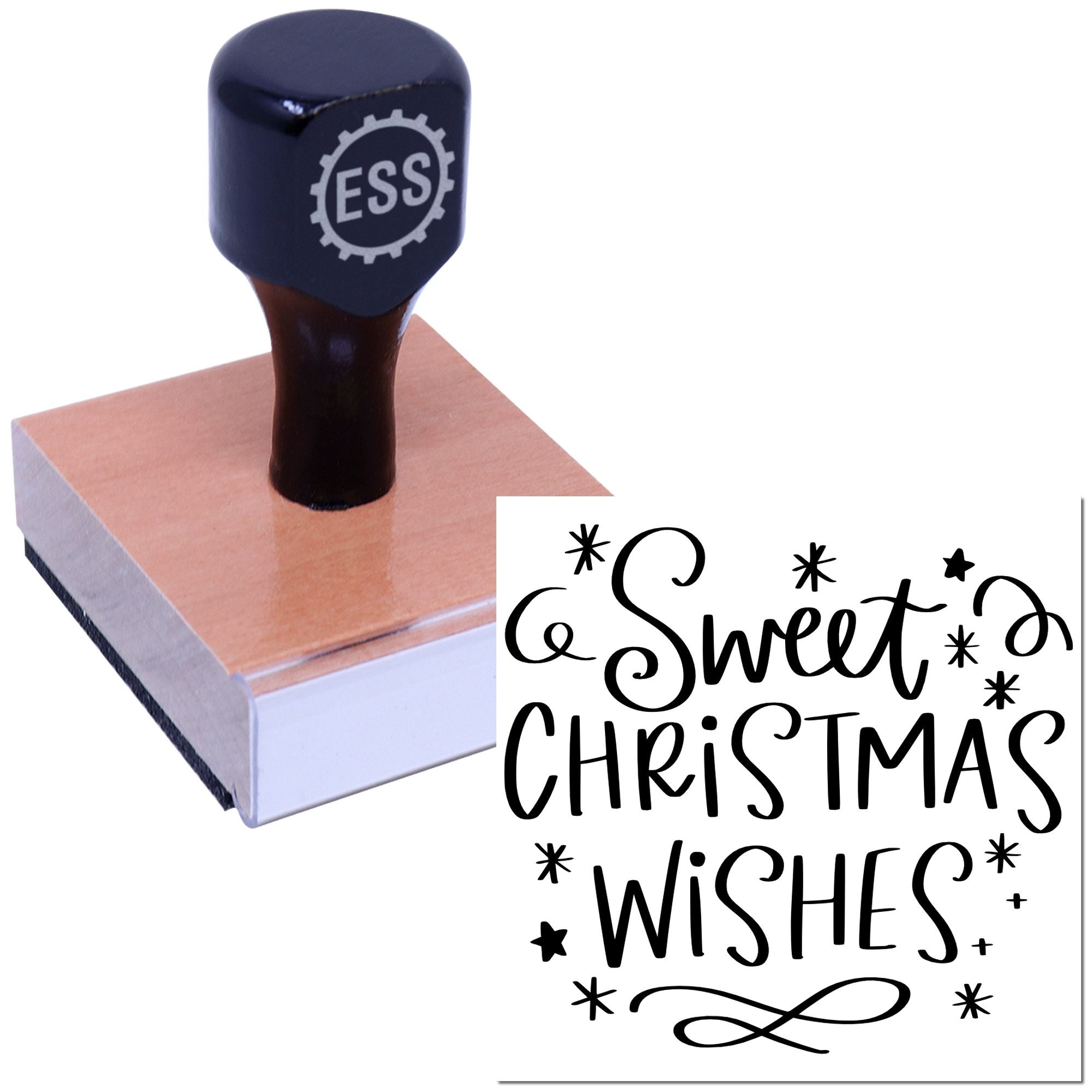 Cheery Christmas Greetings Paper Goods Rubber Stamp