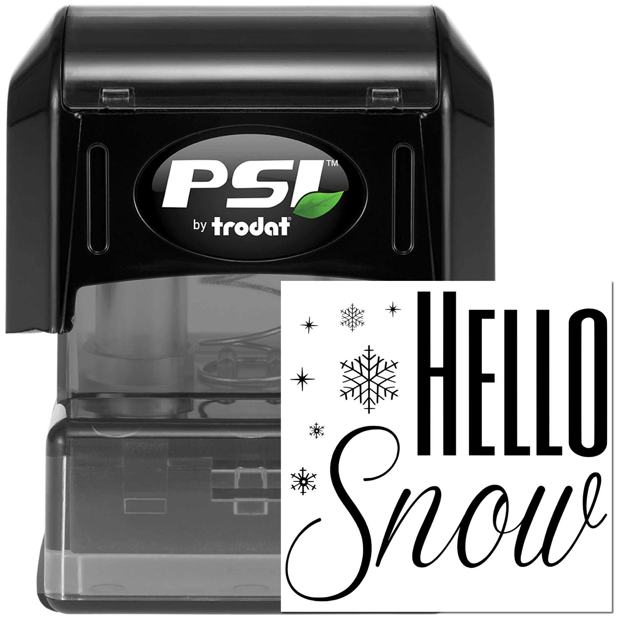 Pre-Inked Hello Snow Theme Journaling Stamp