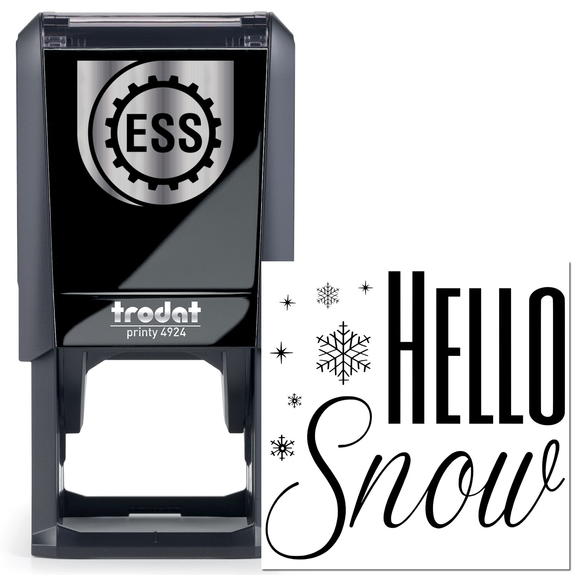 Self-Inking Hello Snow Greeting Card Stamp