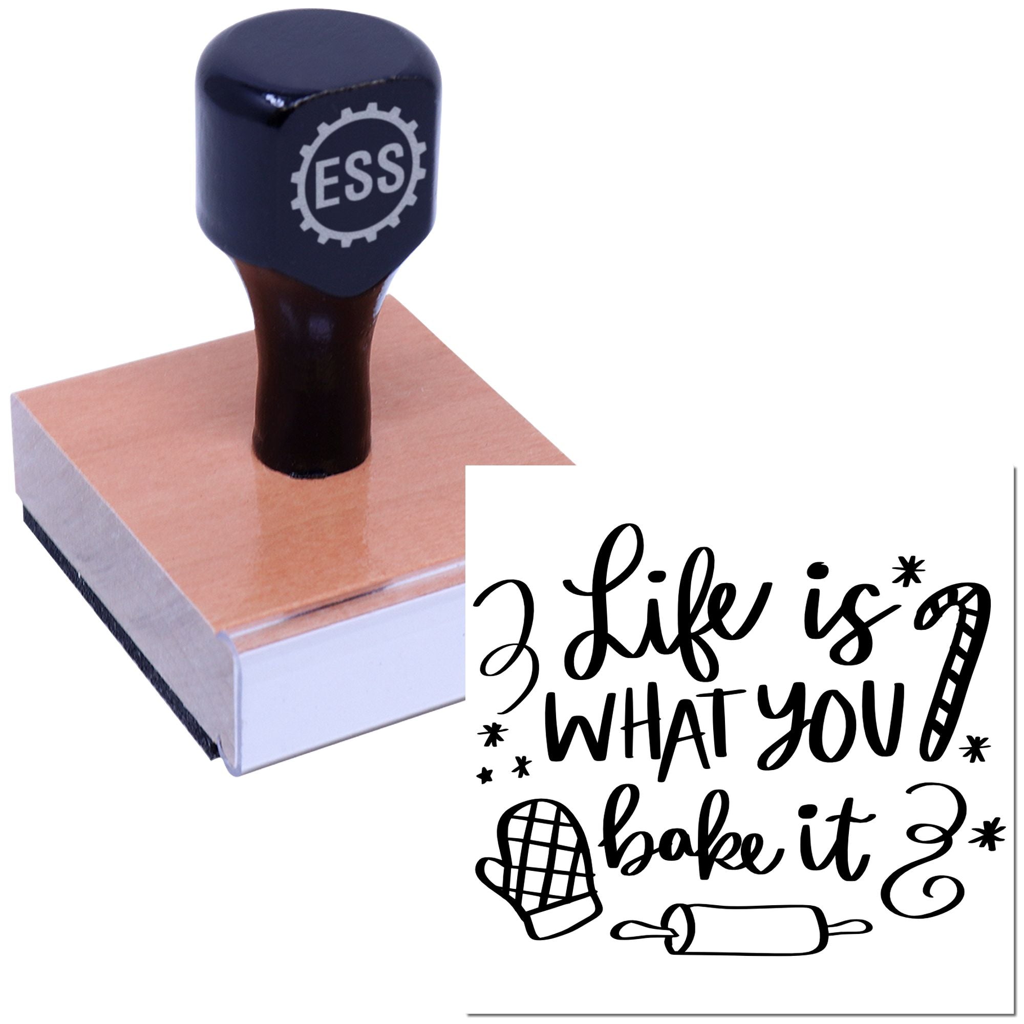 Bake Life Bliss Mini Card Rubber Stamp