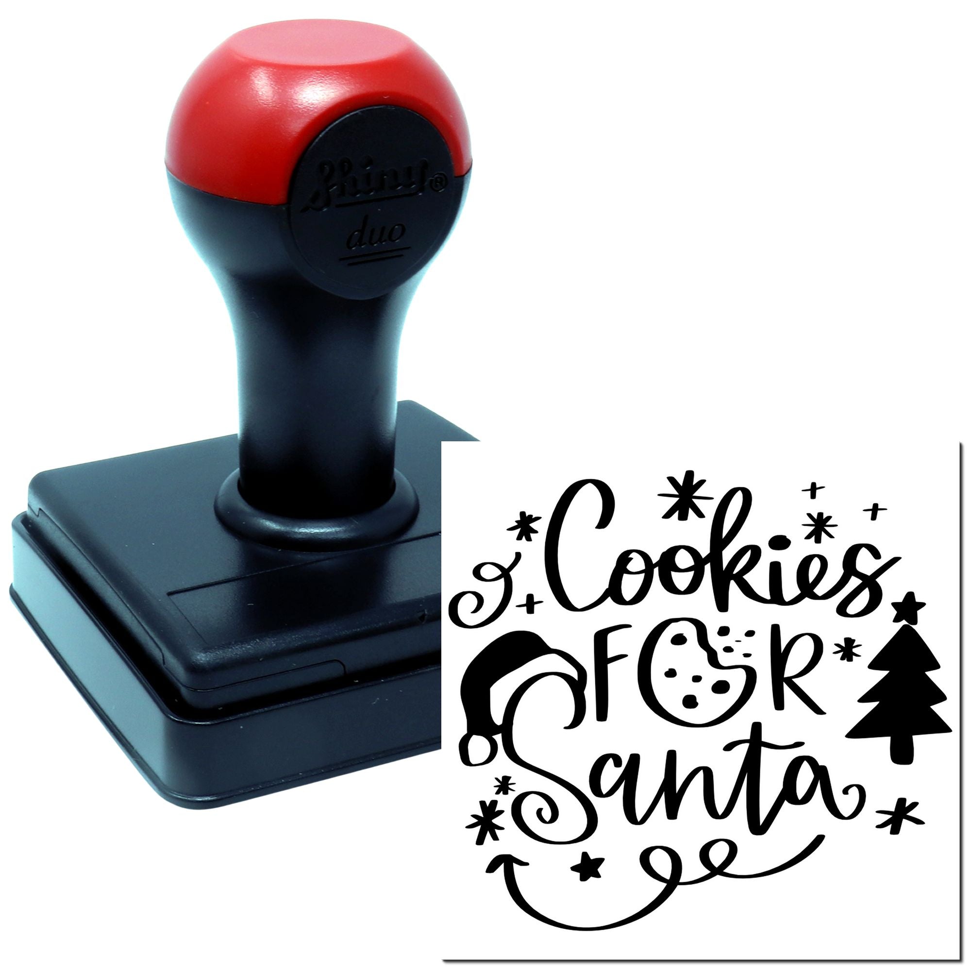 Duo Festive Cookies For Santa Sign Hand Stamp