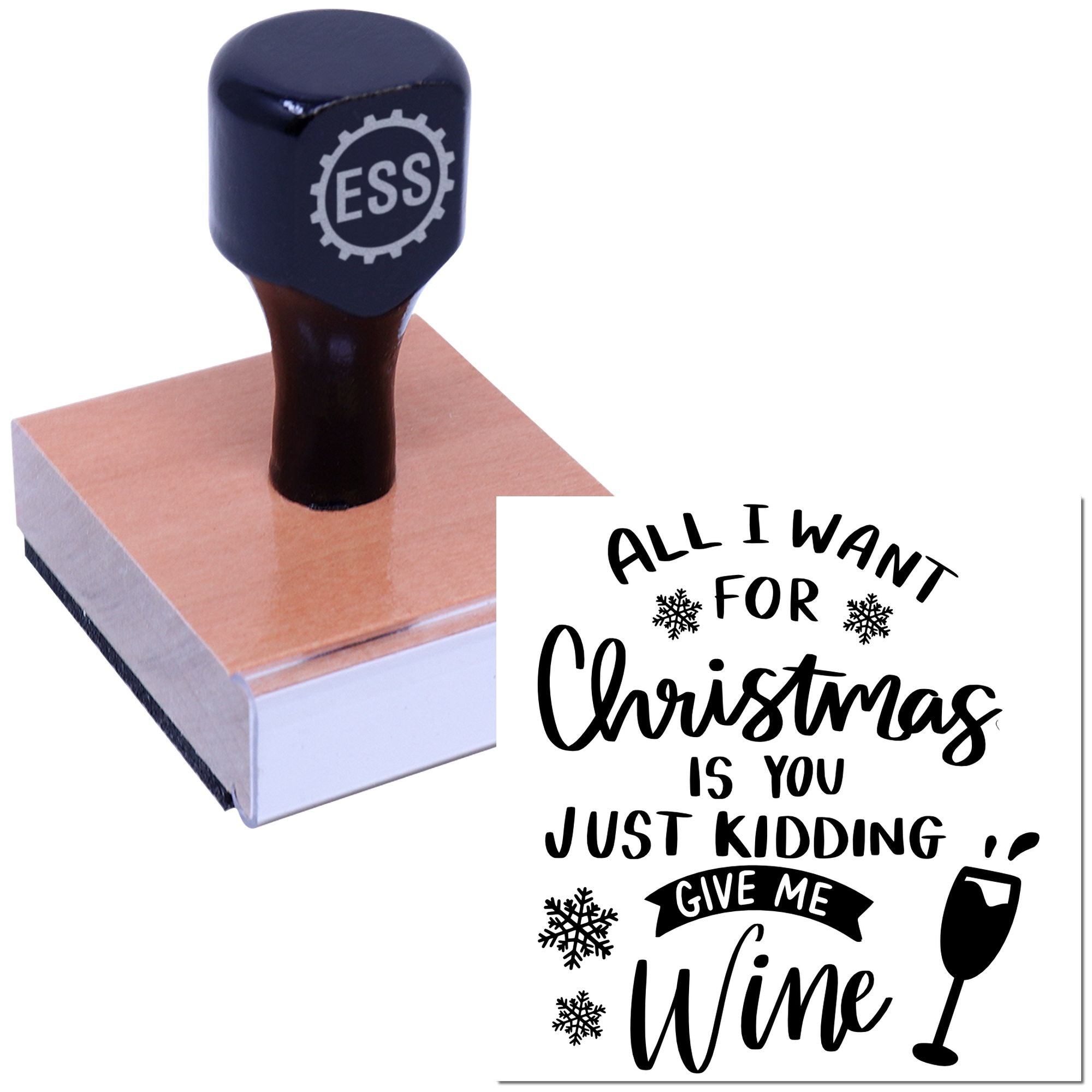 Holiday Wine Humor Scrapbook Rubber Stamp