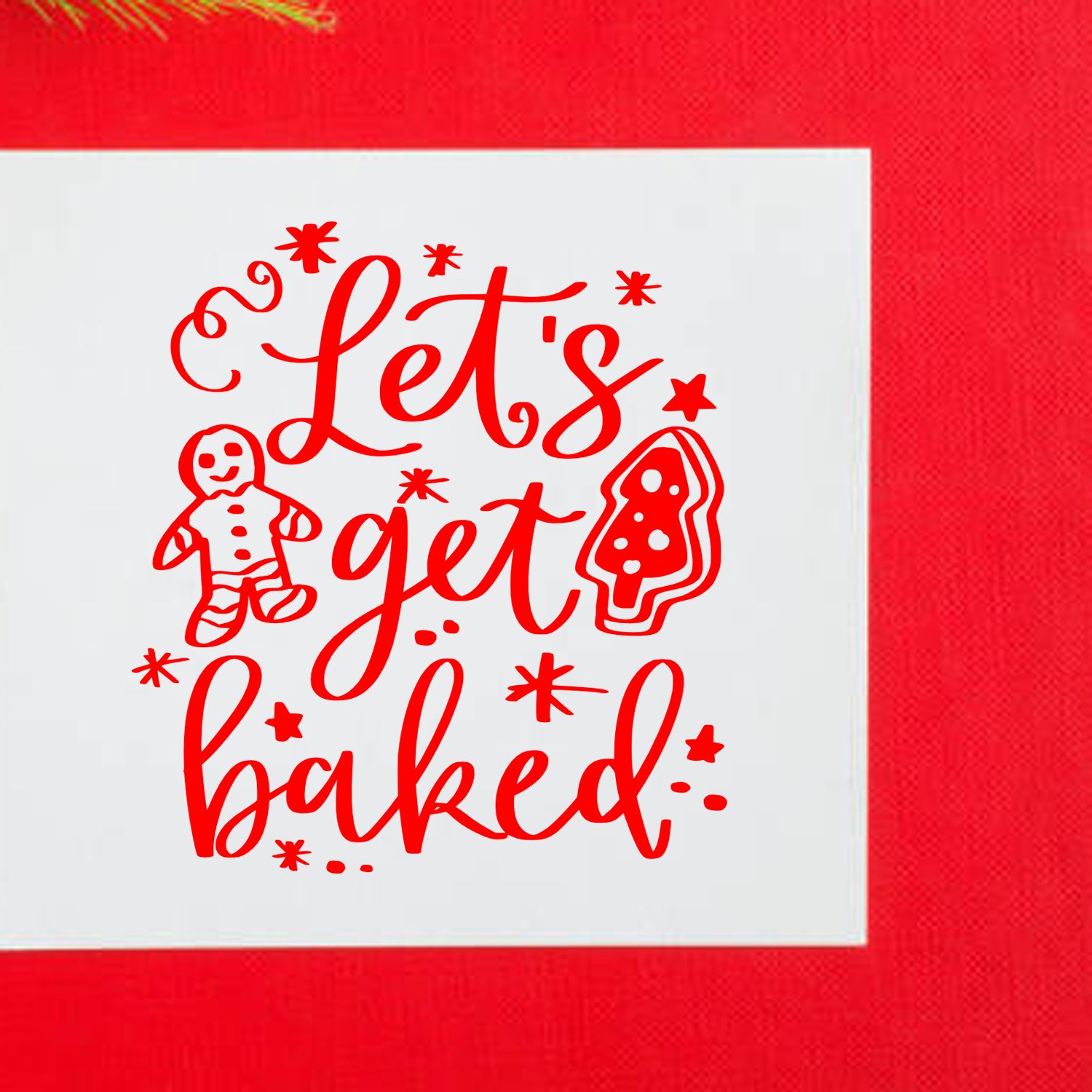 Duo Playful Holiday Baking Pun Poster Hand Stamp