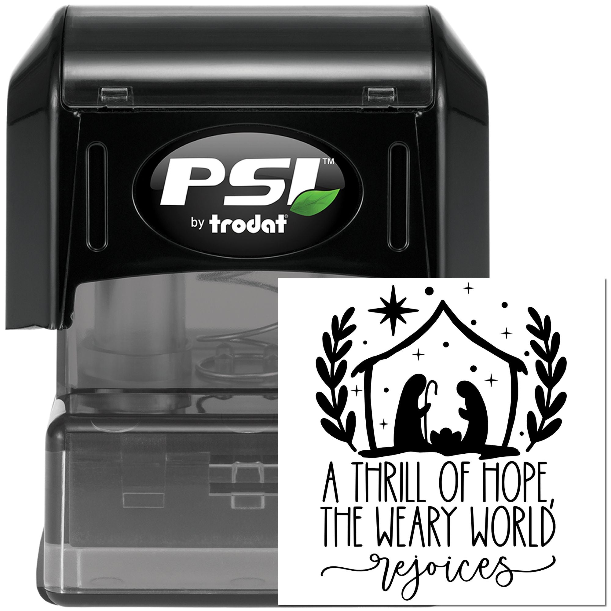 Pre-Inked Hopeful Nativity Scene Scrapbooking Stamp