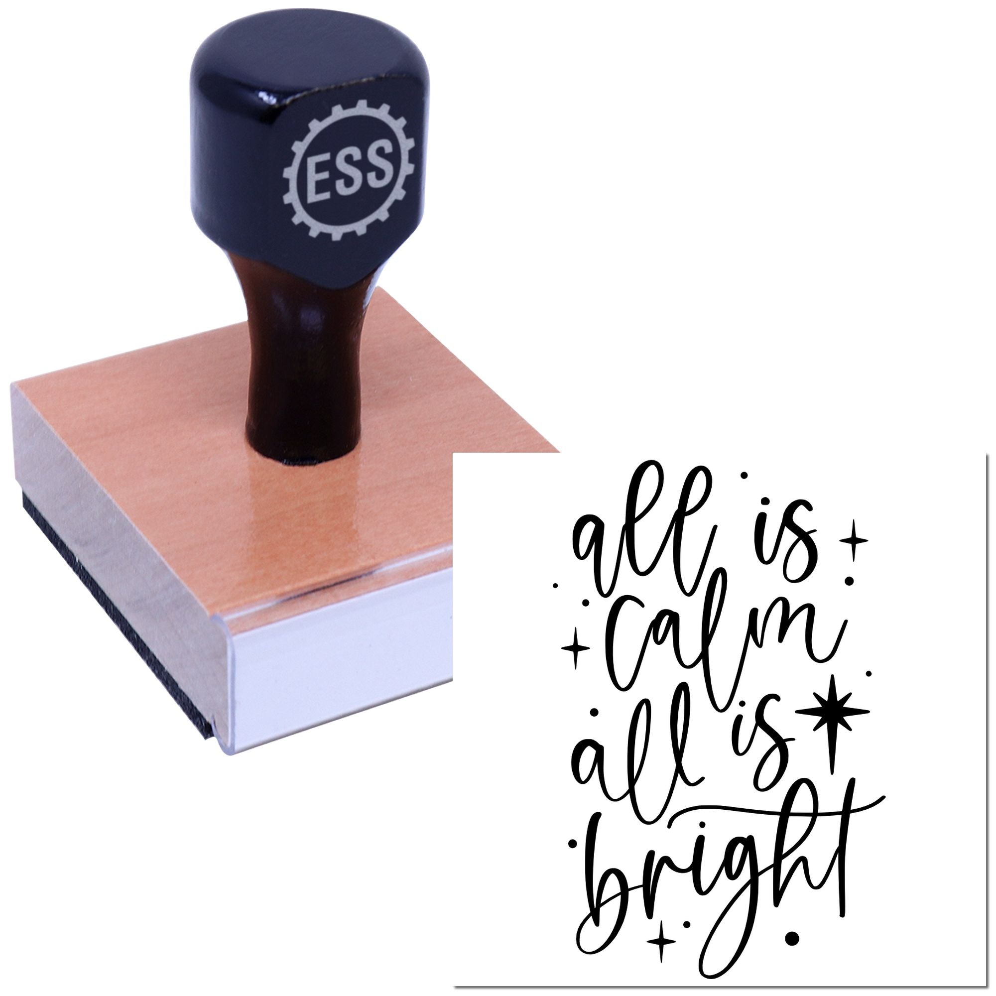 Calm Bright Script Paper Craft Rubber Stamp