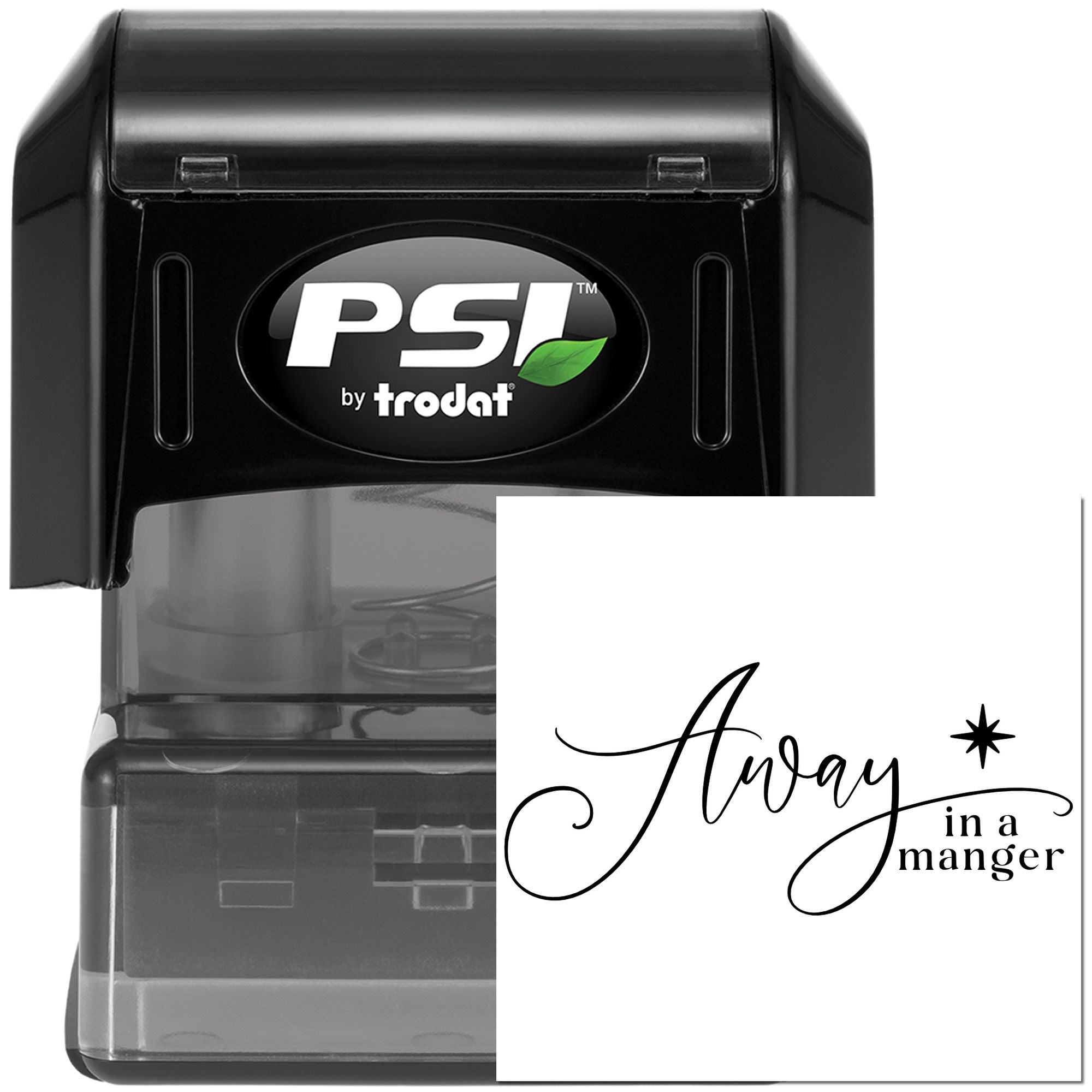 Pre-Inked Away In Manger Card Stamp