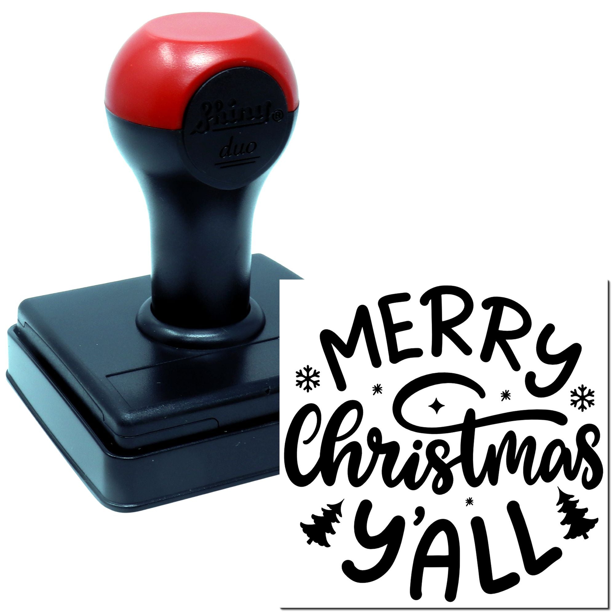 Duo Hand-Lettered Merry Christmas Y'all Sign Hand Stamp