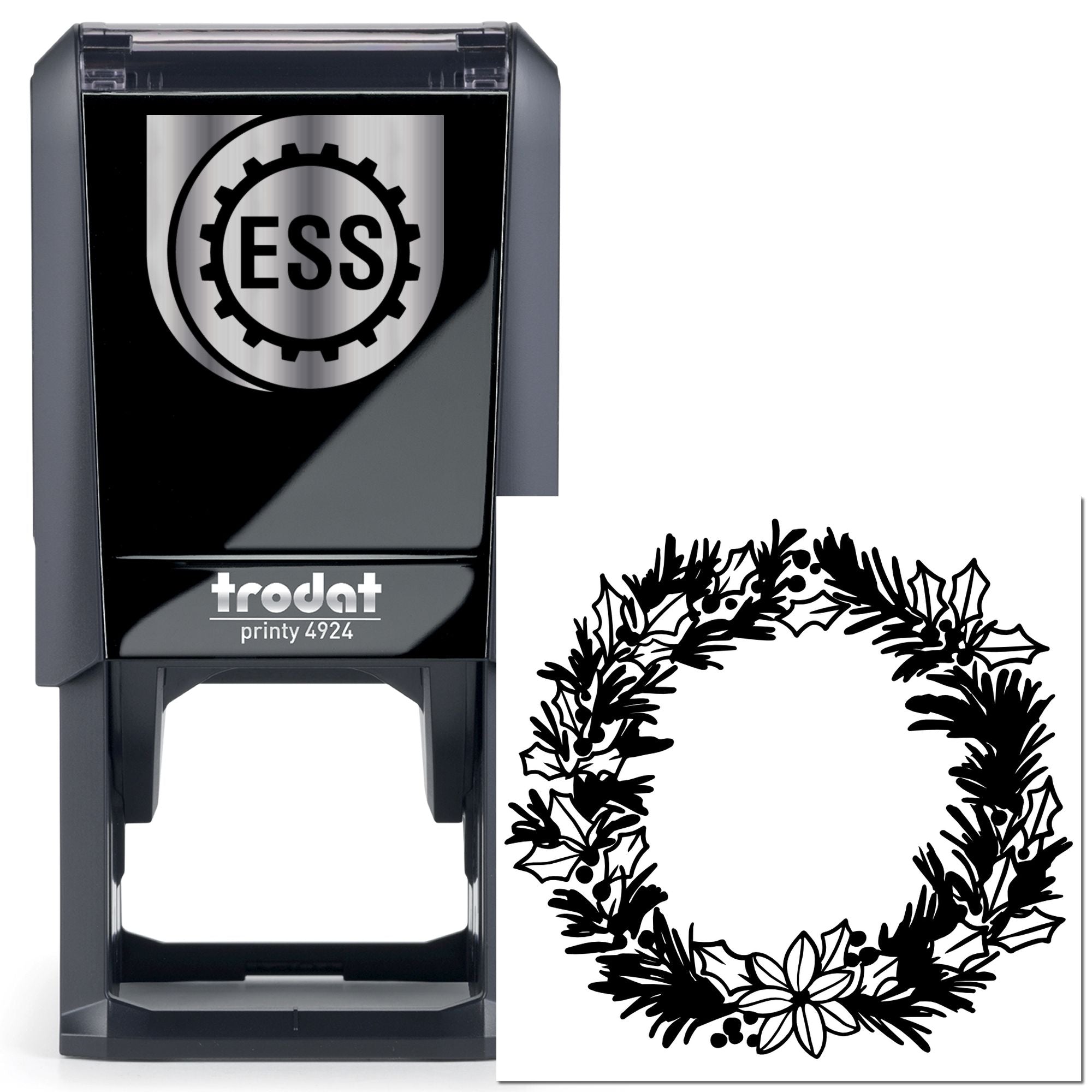 Self-Inking Christmas Wreath Greeting Card Stamp