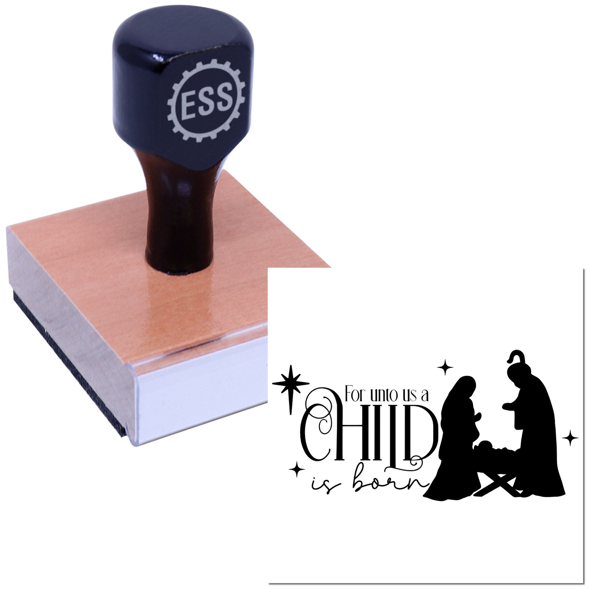 Divine Nativity Scene Tag Rubber Stamp