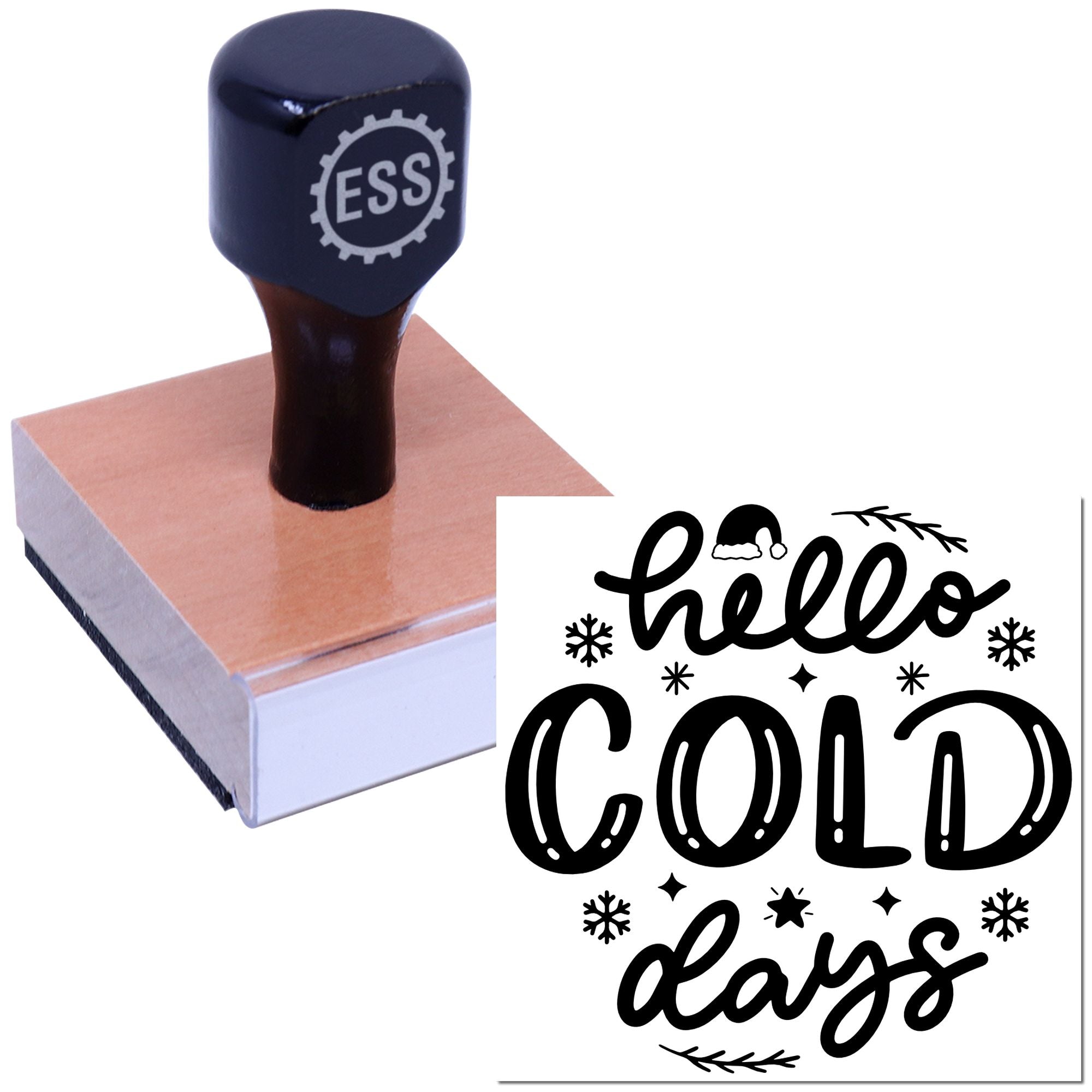 Frosty Season Greetings Place Card Rubber Stamp