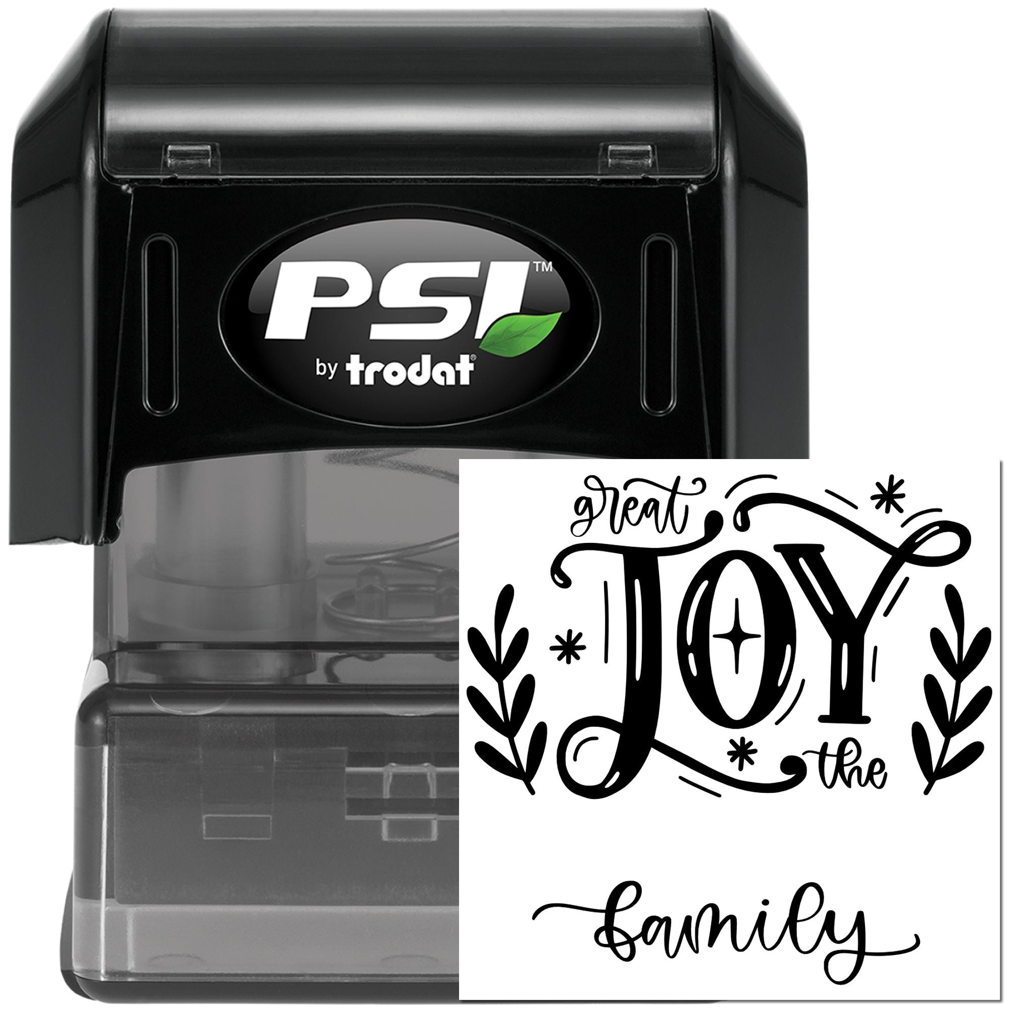 Pre-Inked Joyful Family Design Favor Tag Stamp