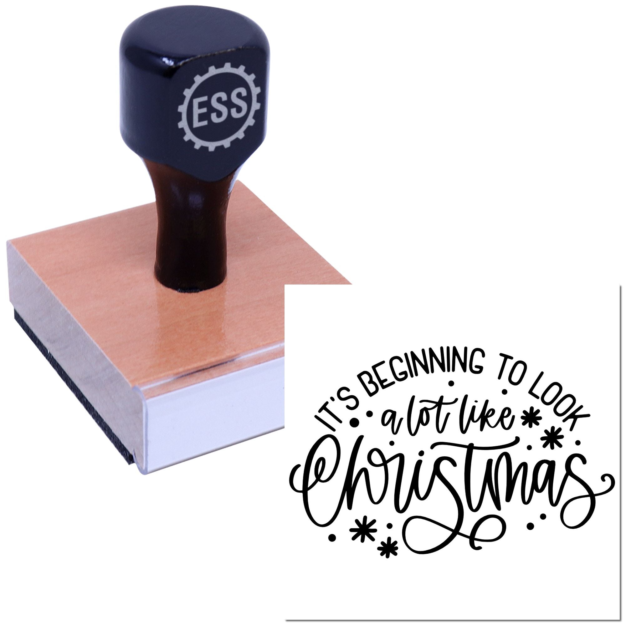 Holiday Cheer Typography Card Rubber Stamp