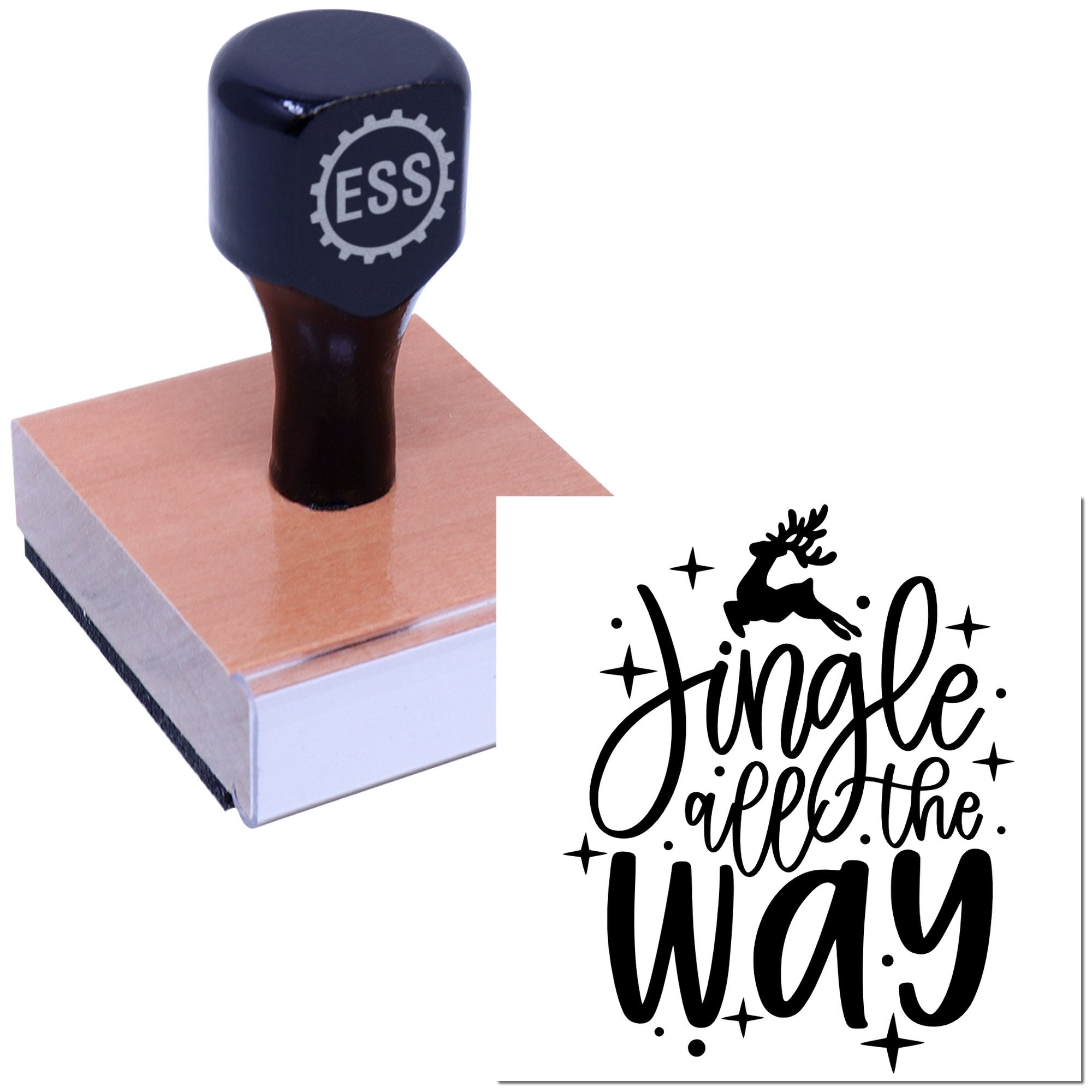 Festive Reindeer Design Handcraft Rubber Stamp