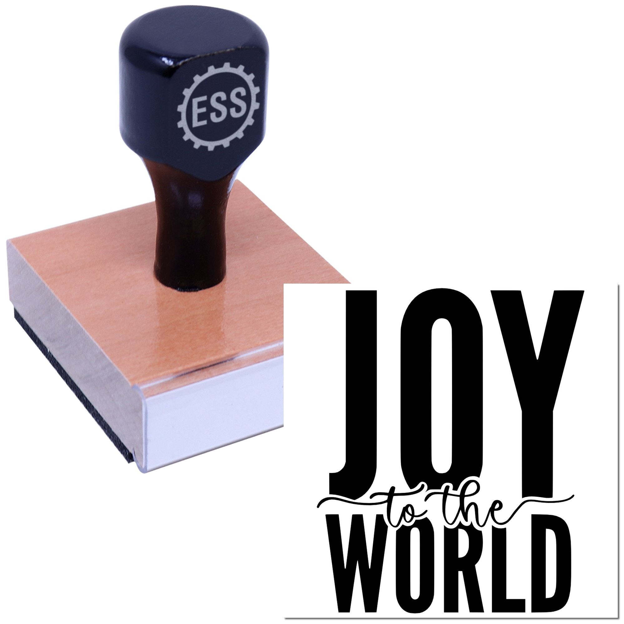 Joyful World Typography Cardmaking Rubber Stamp