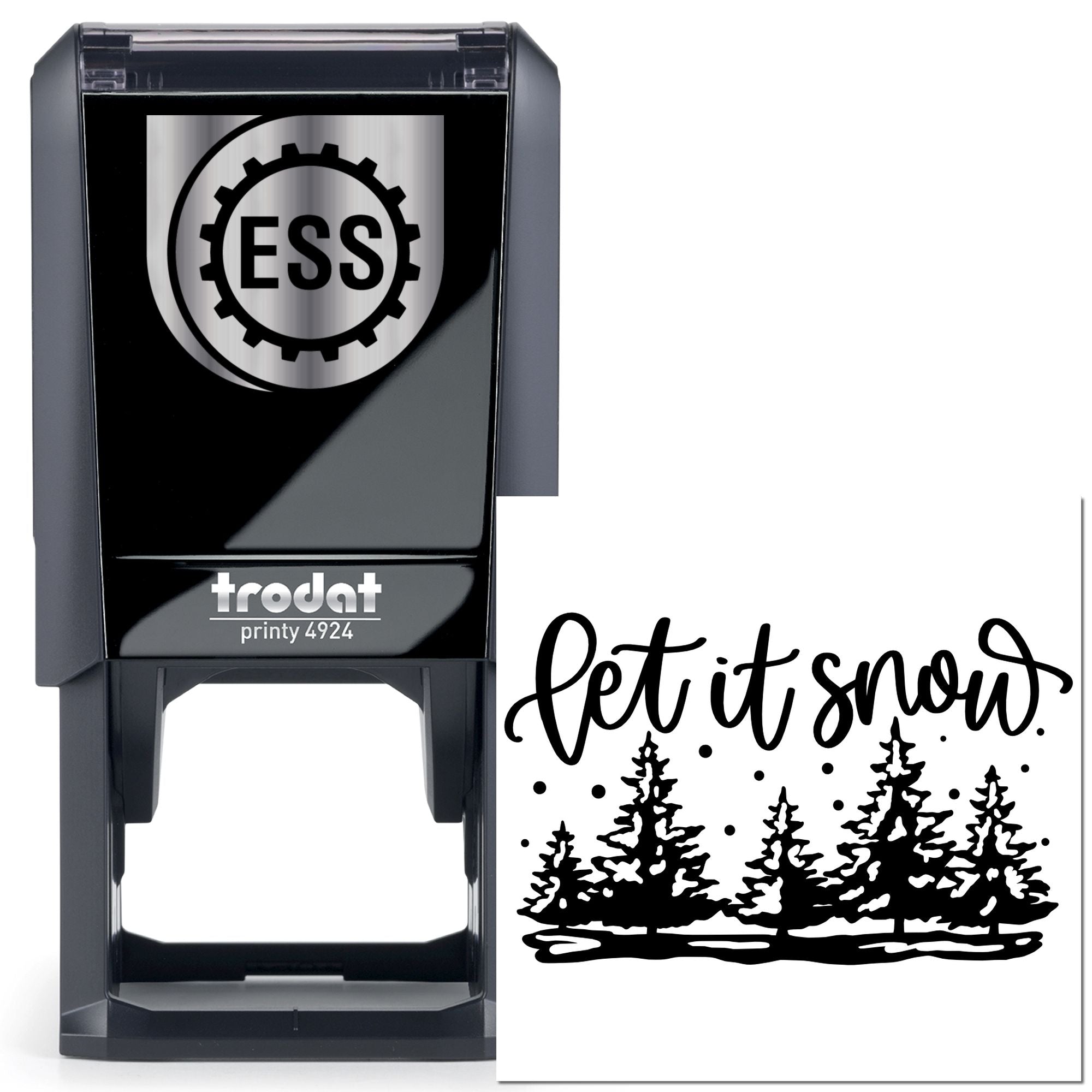 Self-Inking Snowy Forest Note Card Stamp