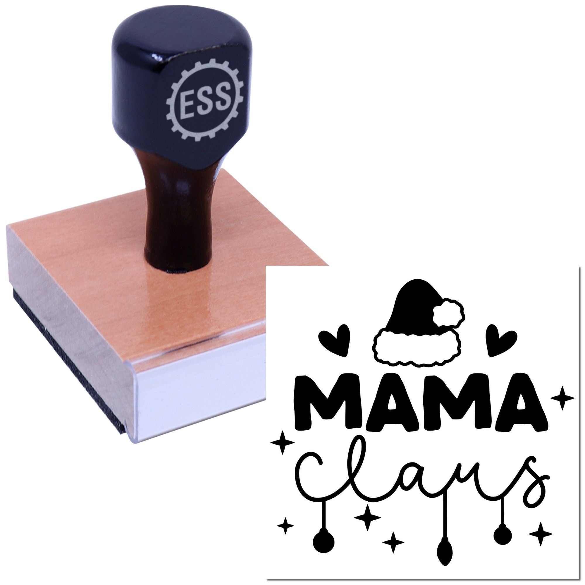 Mama Claus Magic Postcard Rubber Stamp