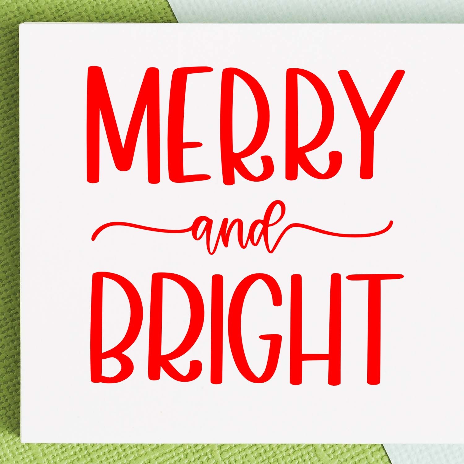 Pre-Inked Merry And Bright Note Card Stamp